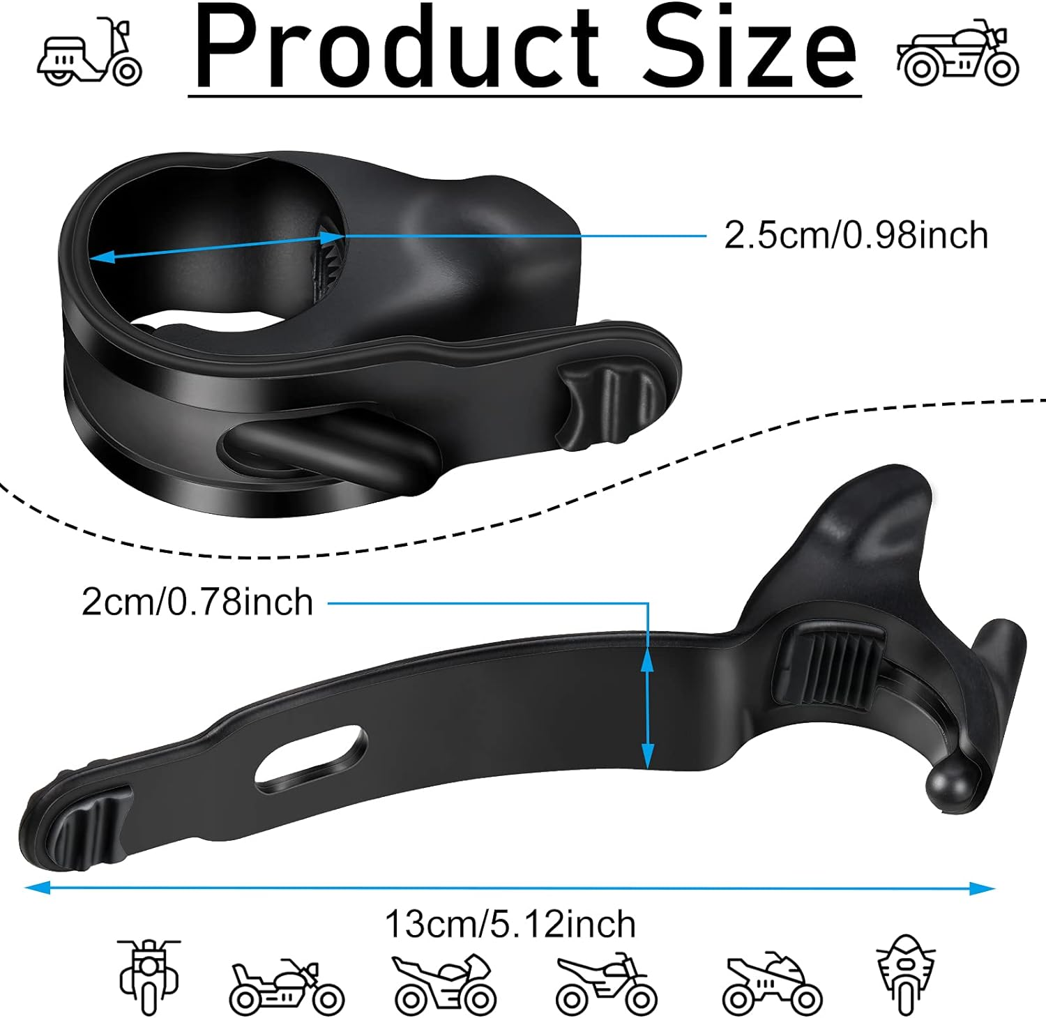 Frienda 4Pcs ABS Motorcycle Throttle Holder Cruise Assist Control Grip Handlebar Black Plastic Universal Compatible with Motorcycle Scooter Electric Bike Motorbike Throttle Grip
