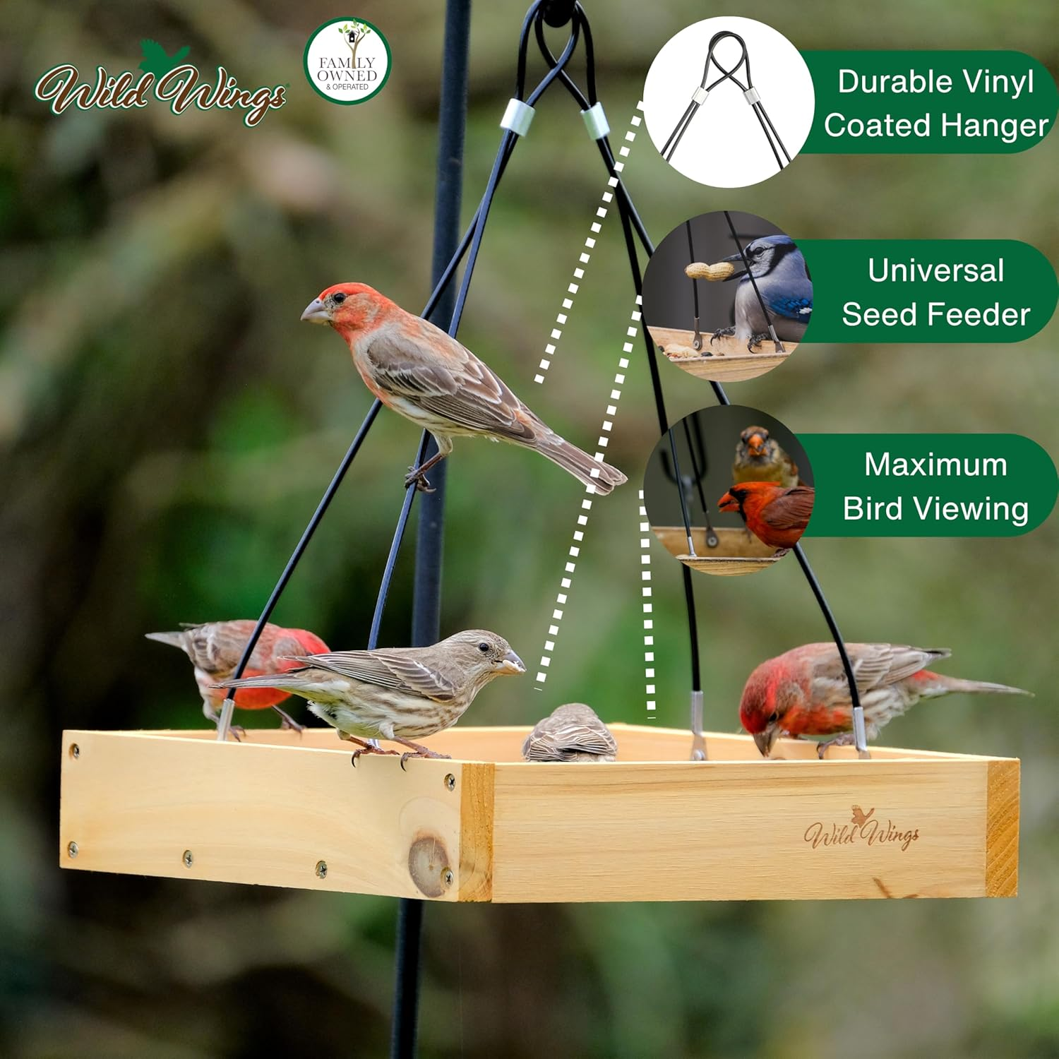 Wild Wings WWCF23 Cedar Tray Bird Feeder image number 2