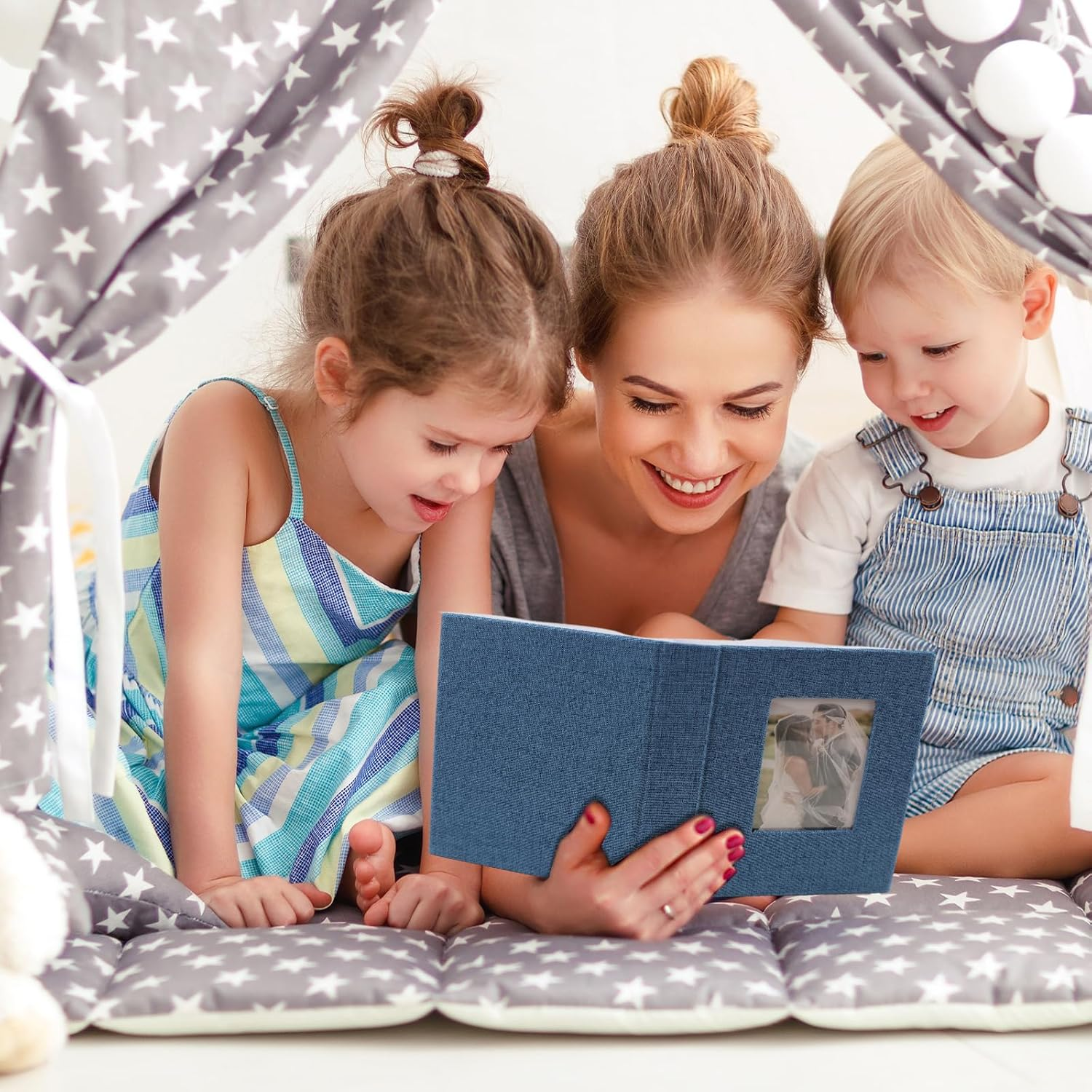 Vivinin 2 Pack Photo Album 5X7, Linen Cover Photo Book, Small Photo Album Book for 36 Pockets Hold 72 Pictures, Picture Book for Photos Family Anniversaries Baby Vacations (Blue) image number 5