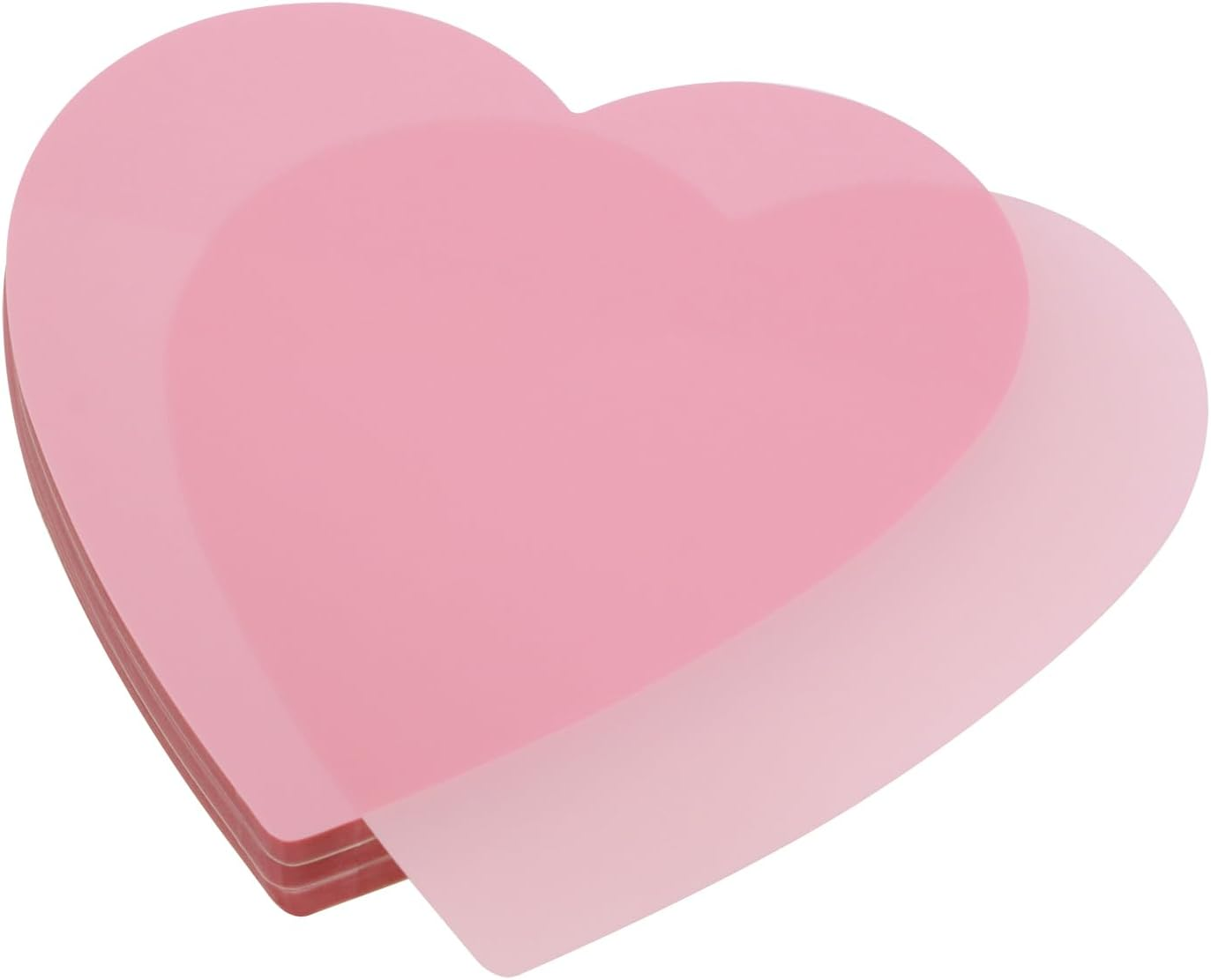 ONLYKXY 3 Pack Heart Shaped Transparent Sticky Notes 2.8X2.8In Waterproof Self-Stick Book Tabs 150 Sheets PET Markers Sticky Notes Pad (Pink) - Blue image number 2