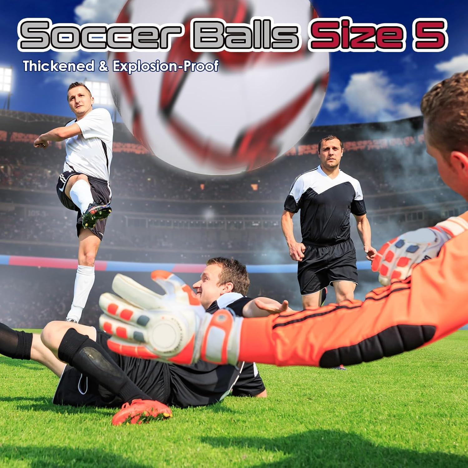 Training Soccer Ball, Official Soccer Ball Size 5, Soccer Ball Outdoor & Indoor, Football for Cadeau D'Anniversaire Pour Amateur or Game