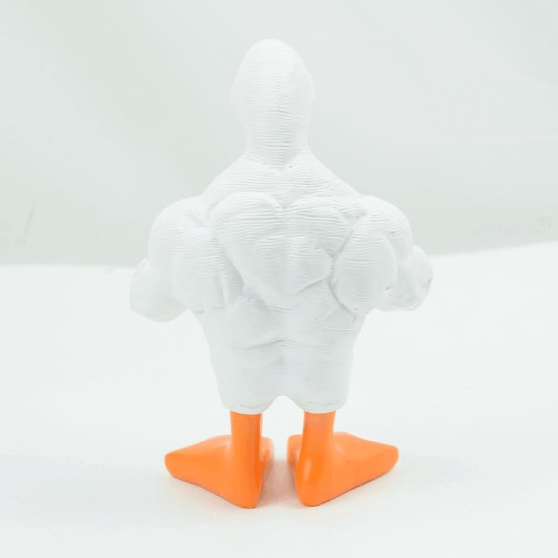 Fun Muscular Buff Duck Statue Ornament Cute Funny Muscle Goose Duck Sculptures Magnetic Key Holder Tool Organizer Holder Figurine Ornaments for Home Living Room Bedroom Housewarming Ideas Gift (1PCS) - 1Pcs image number 2