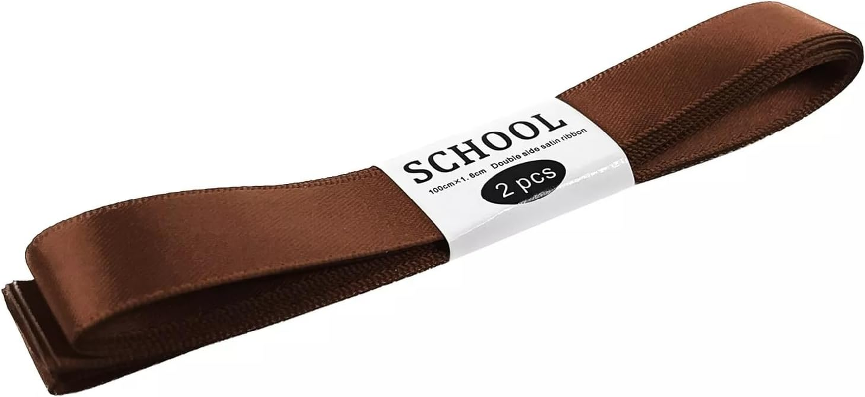 2Pcs Satin Ribbon Hair Bow Tie Double Side Kids Girls DIY Crafts School Colours (White)