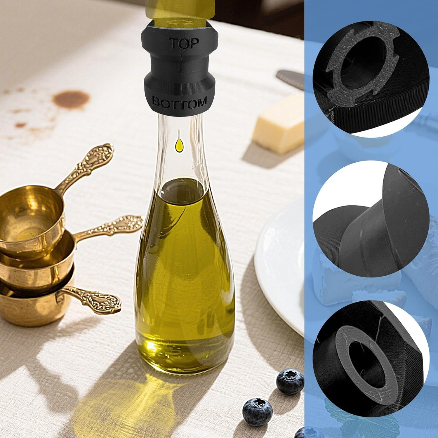 Inverted Bottle Lid - Home Liquid Transfer Adapter Bottle Lid - Reusable Household Gadgets Funnel-Shaped Tool for Kitchen Bathroom Soy Sauce Shower Gel Conditioner image number 2