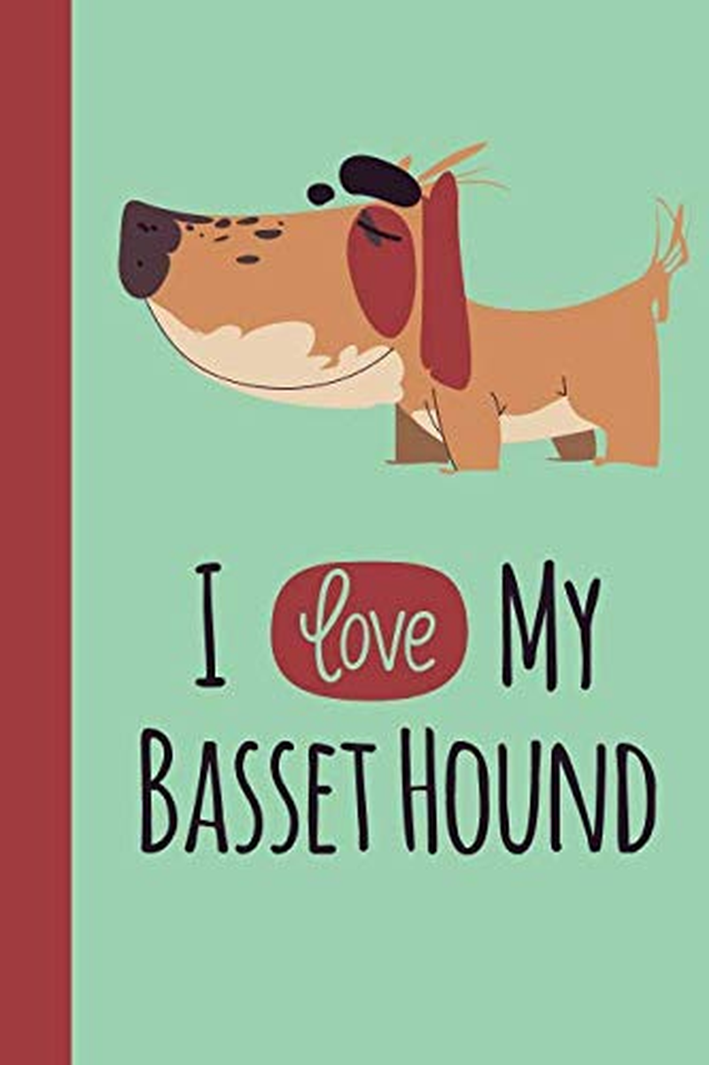 I Love My Basset Hound: 6X9 Lined Writing Notebook Journal, 120 Pages &ndash; Green Dog image number 1