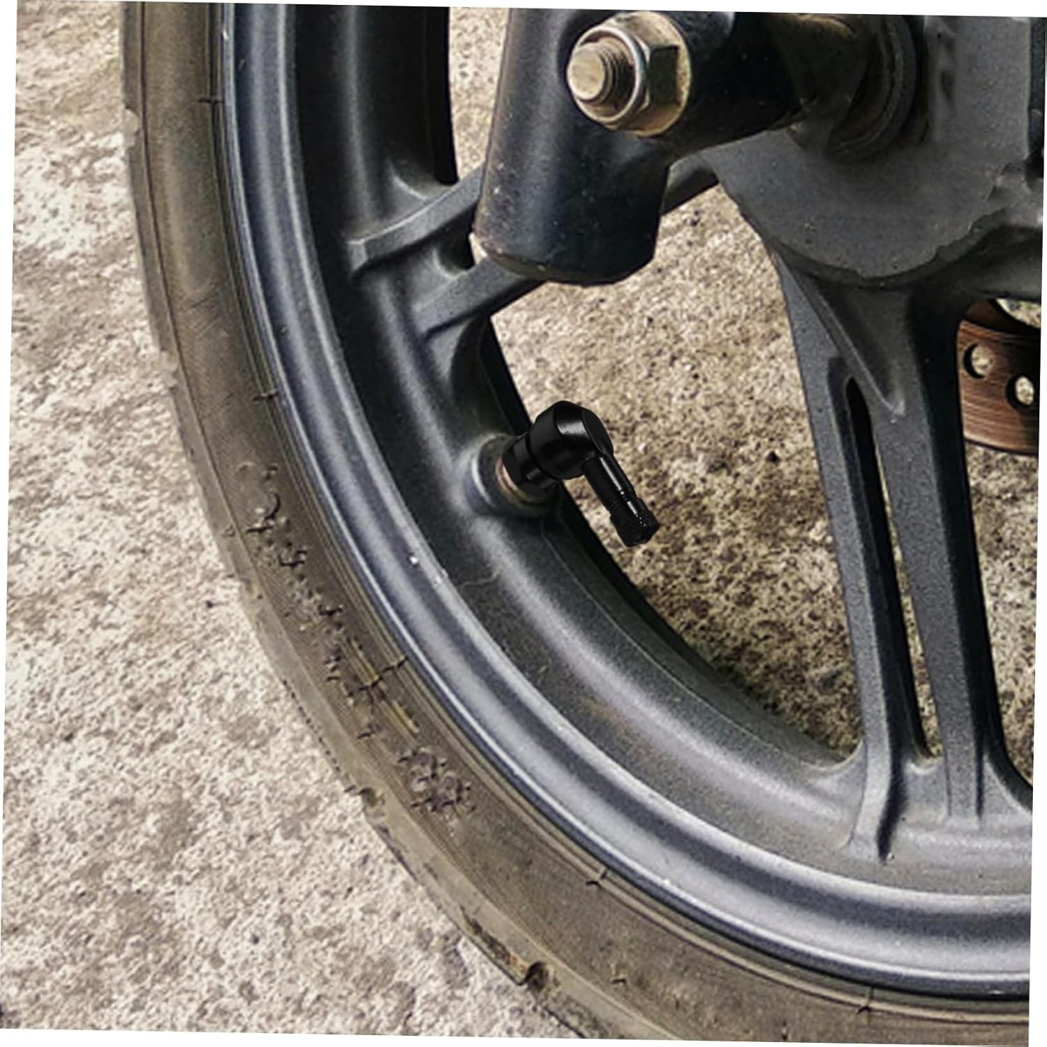 Anneome 2Pcs 90 Degree Motorcycle Valve Stem Caps &Phi;11.3Mm Universal Air Valve Covers Black Dirt-Resistant Tire Pressure Caps for Motorbike Accessories image number 1