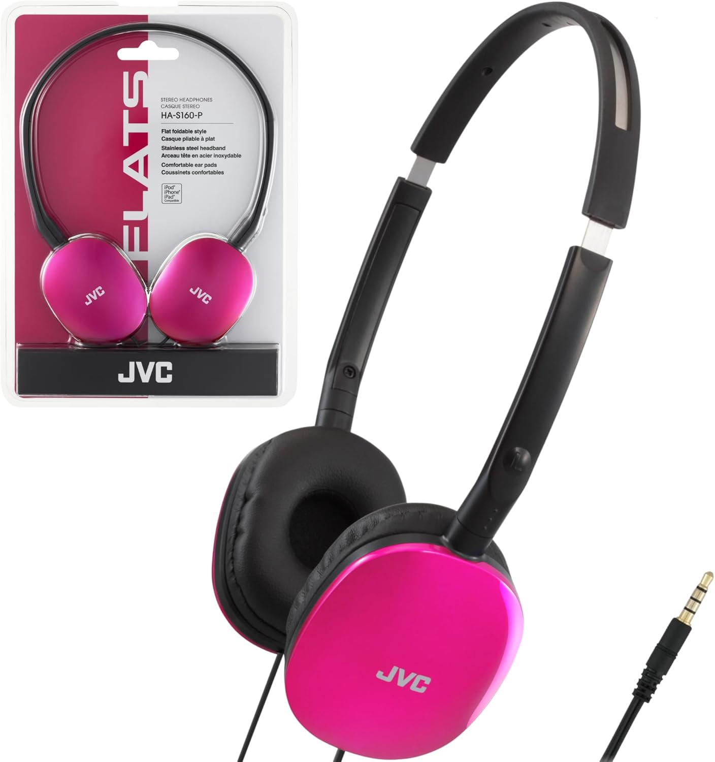 JVC HAS160V Flat Headphones (Violet)
