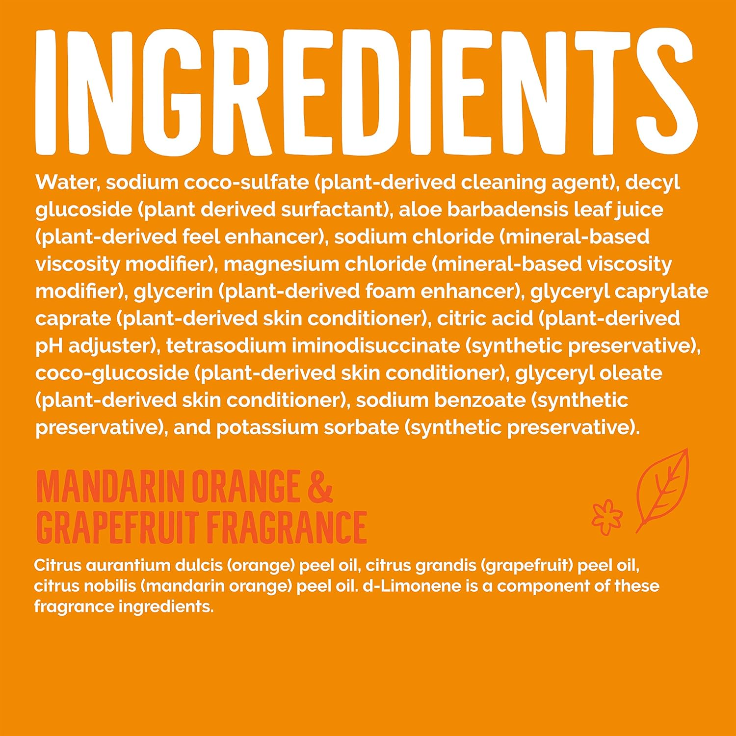 Seventh Generation Hand Wash, Mandarin Orange & Grapefruit Scent, 12Oz