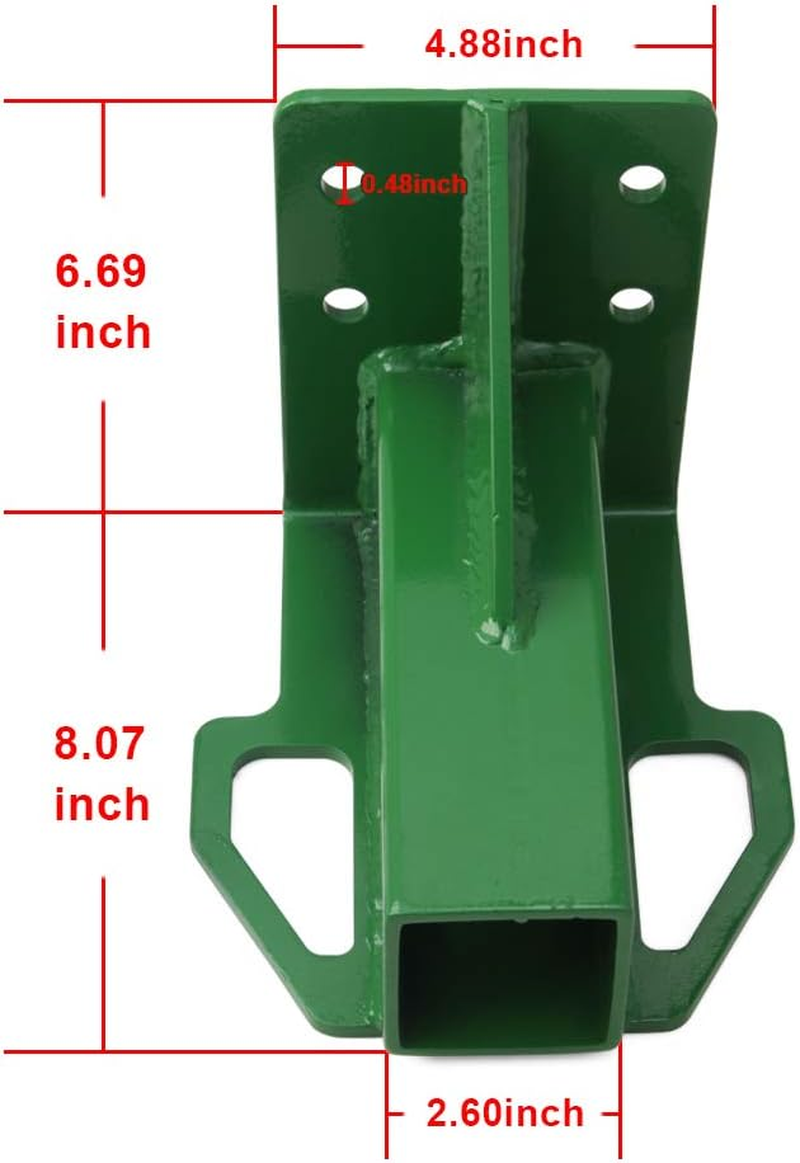 ELITEWILL Green Rear Trailer Hitch Receiver Fit for John Deere Gator 4X2 6X4 Old Style with Bolt image number 3