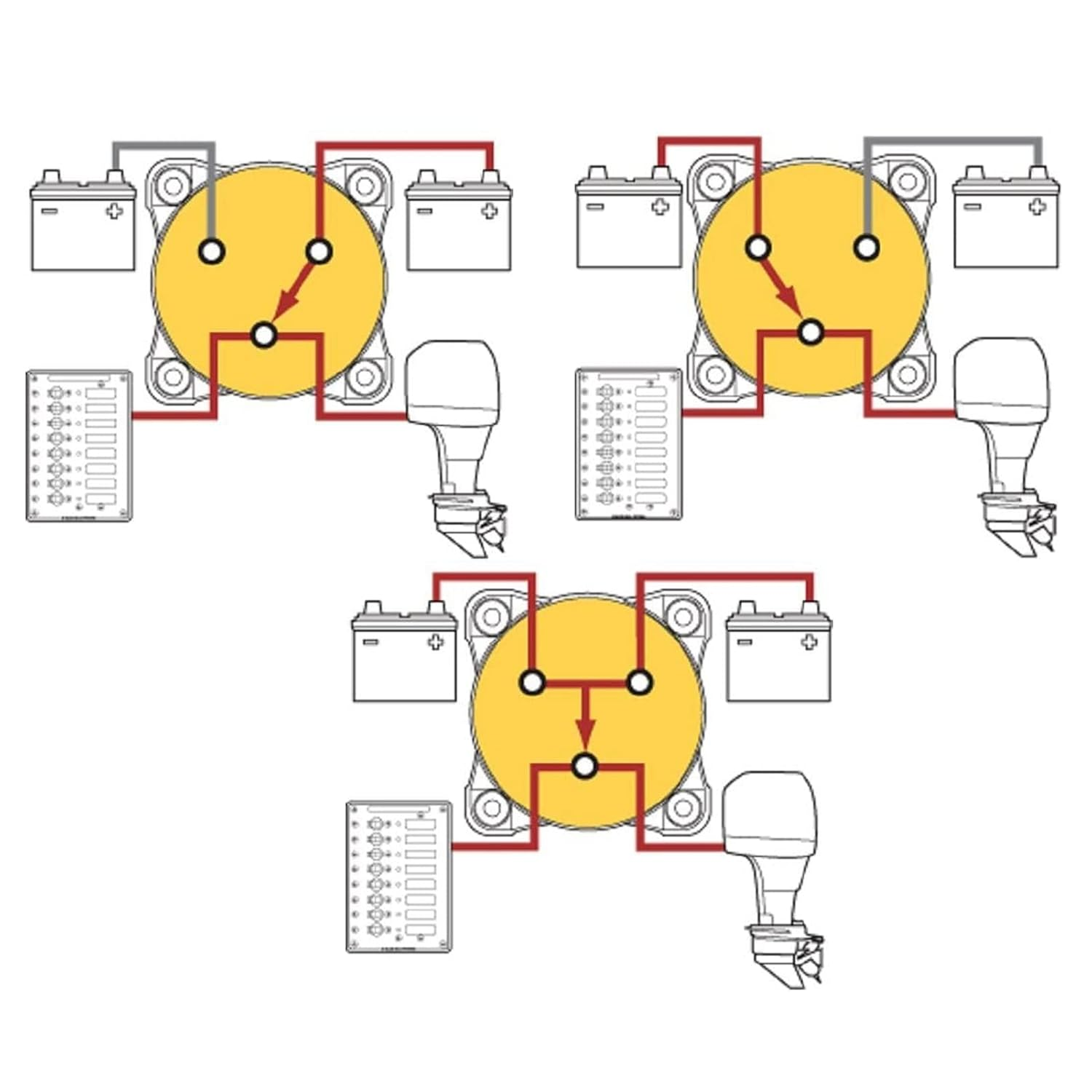 Gernie 4 Position Battery Power Cut Master Switch Disconnect Isolator 500A Marine Battery Cut off Switch, Black or Gray image number 4