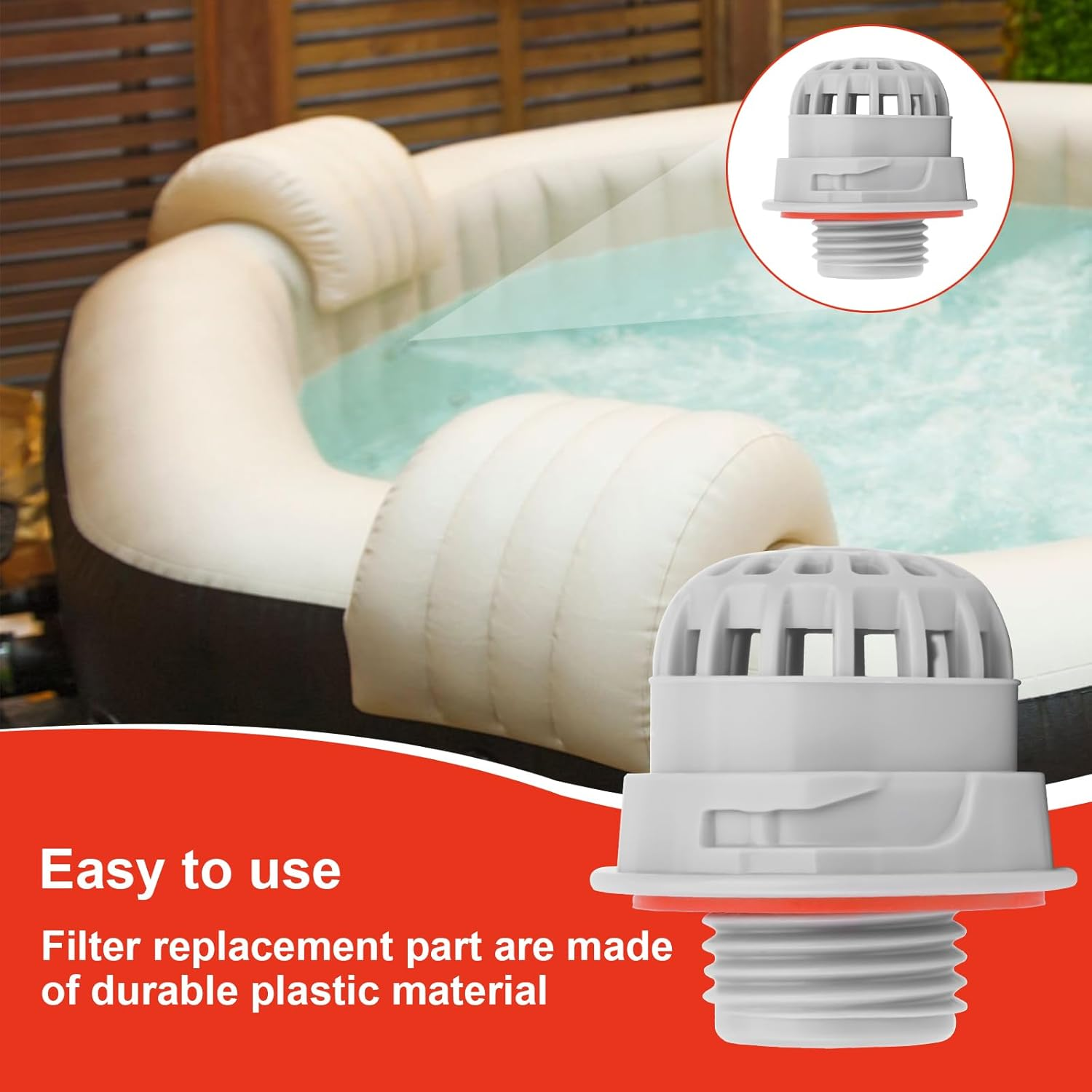 Top Debris Screen Replacement for Saluspa, Chemical Chlorine Dispenser for Pool Hot Tub Spa Hot Tub Debris Screen Hot Tub Parts Replacement with Seal Inflatable Hot Tub Replacement Parts image number 2