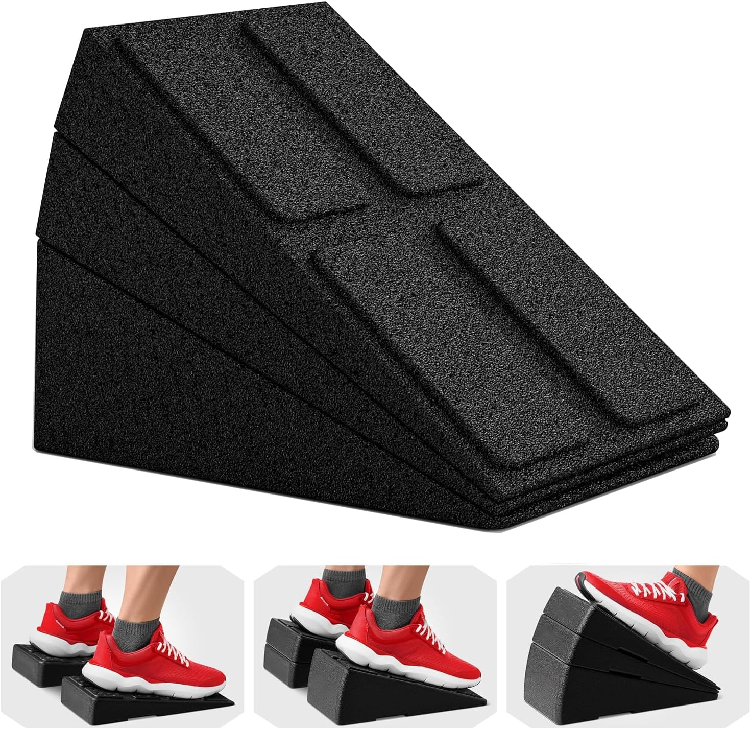 Ronluuu Squat Wedge - 236 KG Weight Capacity, Squat Stance Support Block, Slant Board for Calf Stretching, Balance & Training - Yoga Blocks