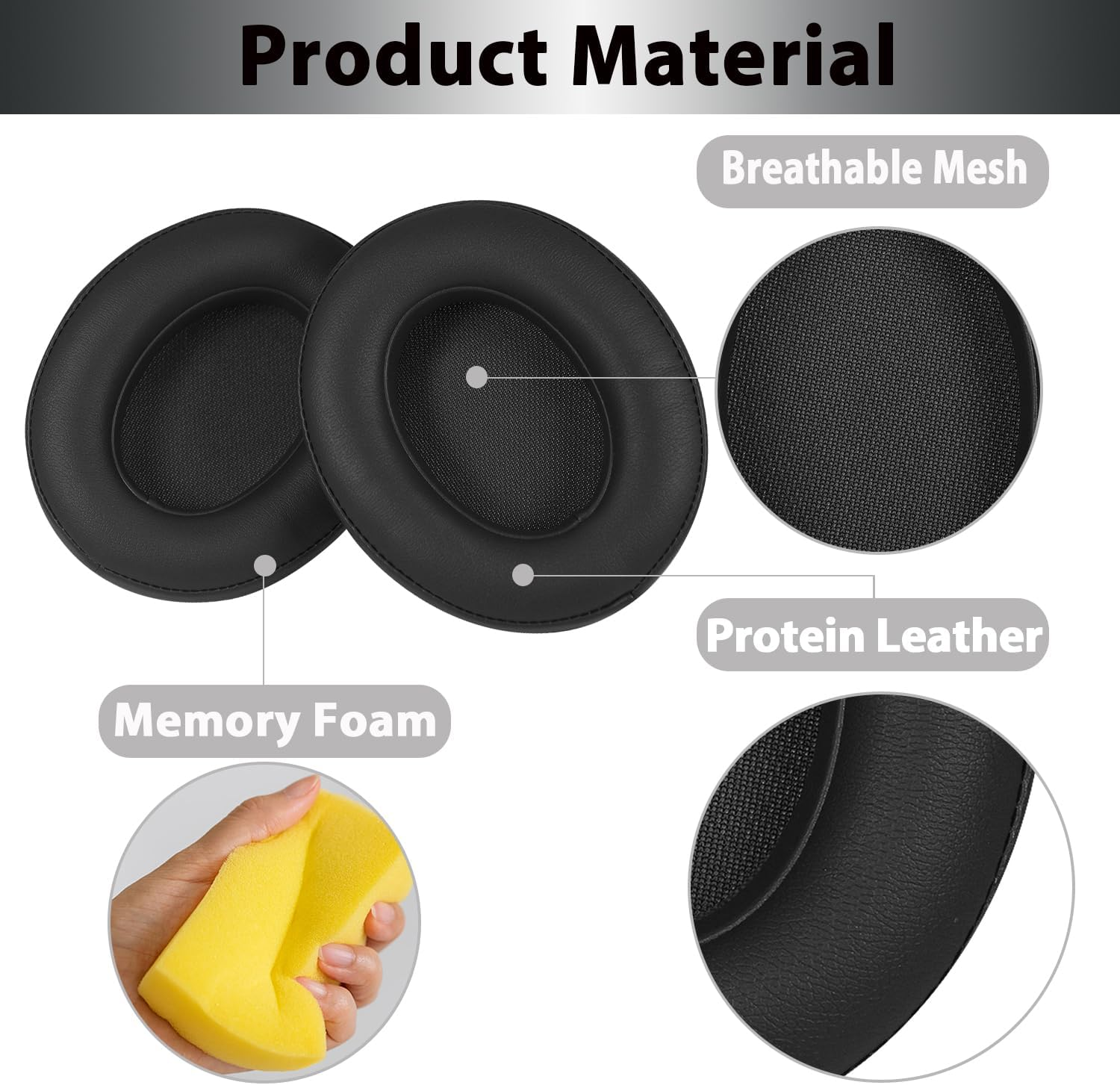 Studio3 Replacement Earpads Ear Pads Soft Protein Leather Cushion Cups Cover Compatible with by Dr.Dre Studio 2.0 Studio 3 B0500 B0501 Wired Wireless Over-Ear Headphones (Black)&hellip; - Ceramic Pink image number 6