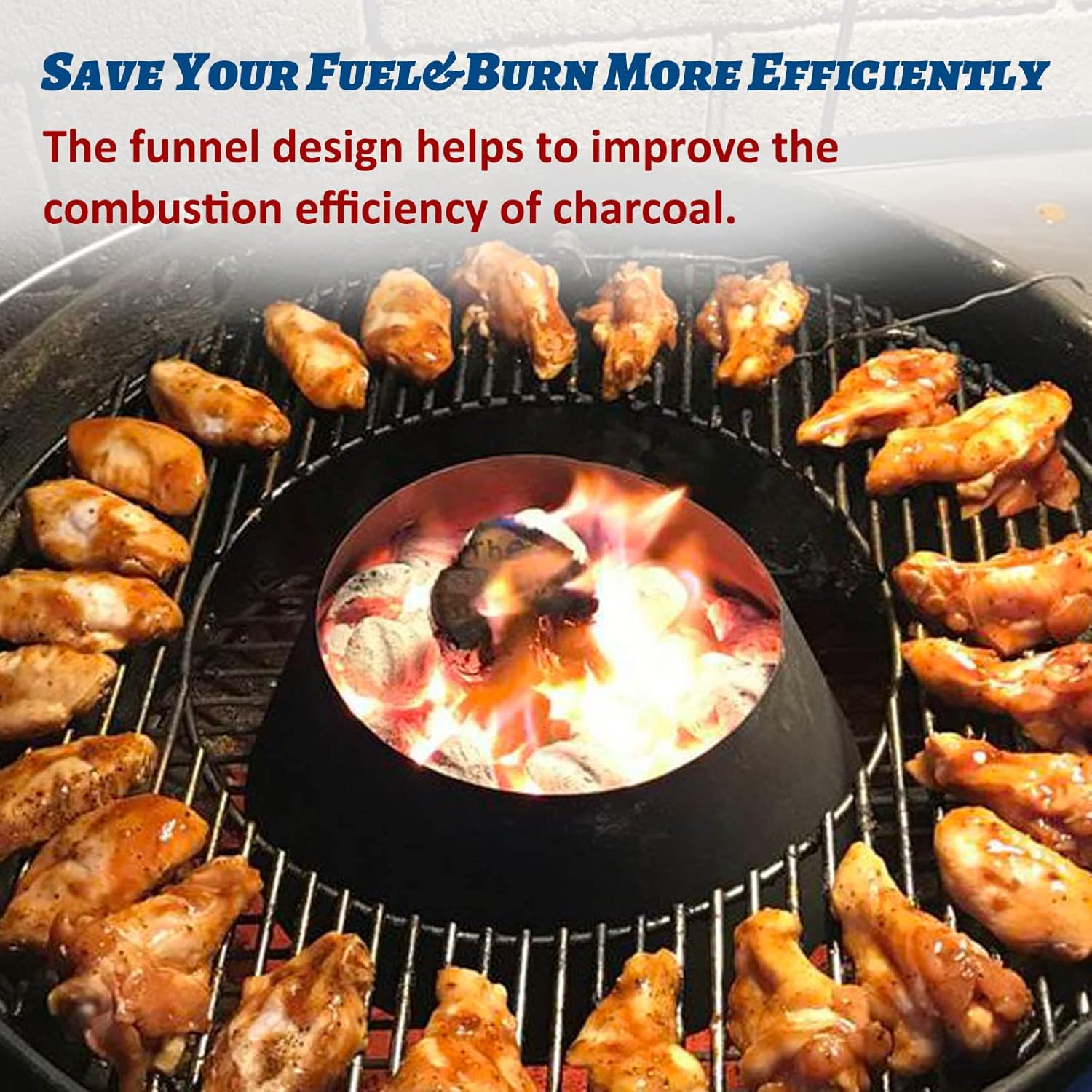 BBQ Stainless Steel Whirlpool Fit for Weber Kettle WSM Smokey Mountain AMD XL Kamado Big Green Egg Grill