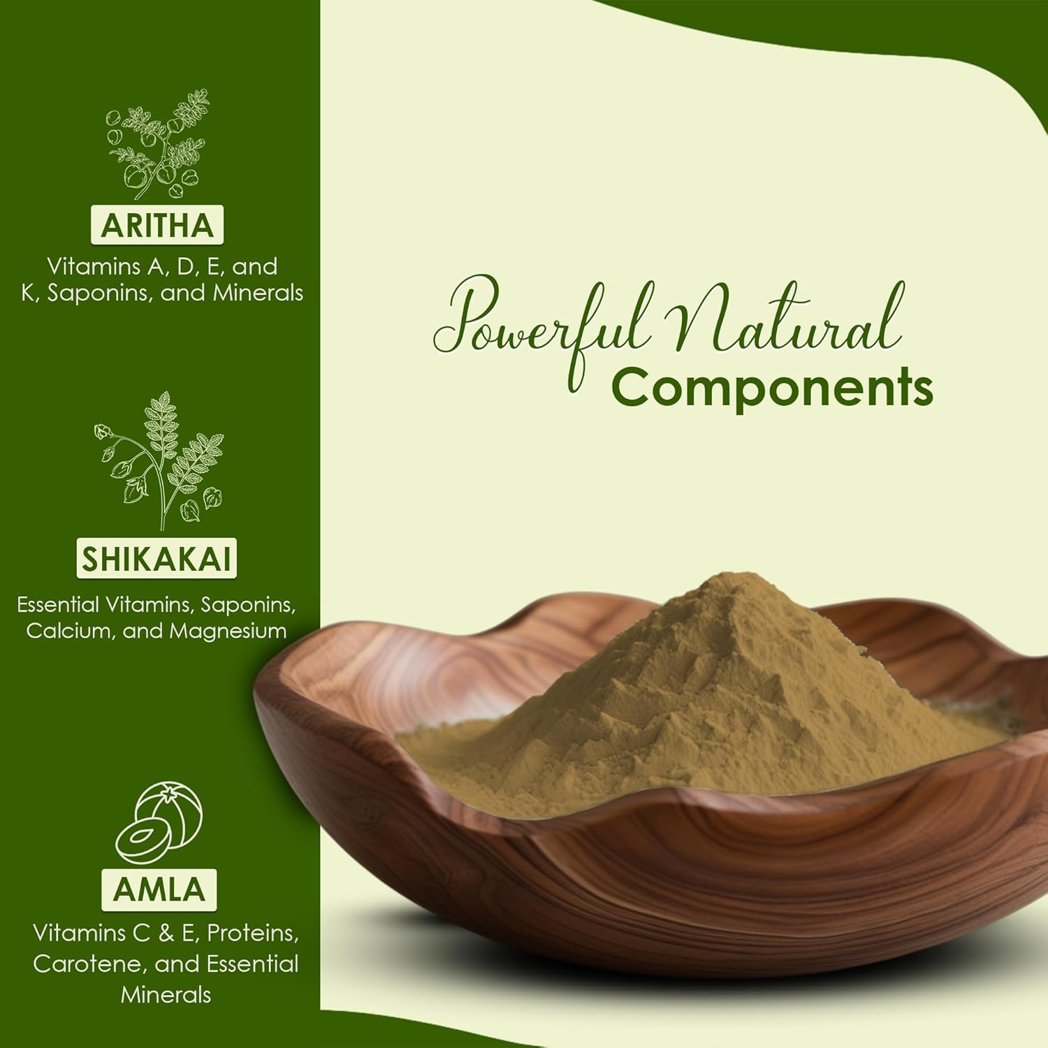 Mi Nature Hair Care Pack with Hair Brush |Triple Action Amla Aritha Shikakai Formula | 100G Pure Herbal Blend for Strong Shiny Hair |Natural Cleansing Powder |Chemical Free Wash for Damaged & Dry Hair image number 6