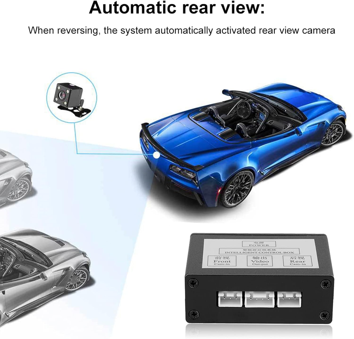 Car Front Rear View Camera Switcher Smart Car Parking Camera Converter Front Rear View Video Switch Channel Control Box Adapter Car Cam Control System image number 3