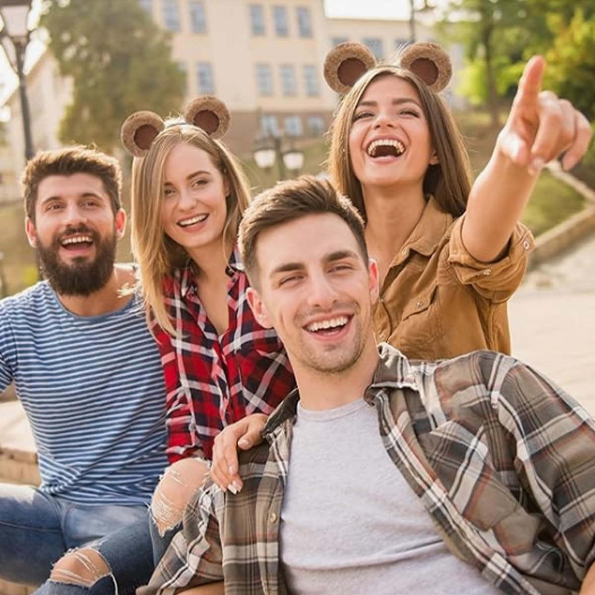 Cute Movable Plush Bear Ears Headband, Soft Makeup Headband, for Adults and Kids - Ideal for Halloween, Cosplay Parties and Daily Use image number 5