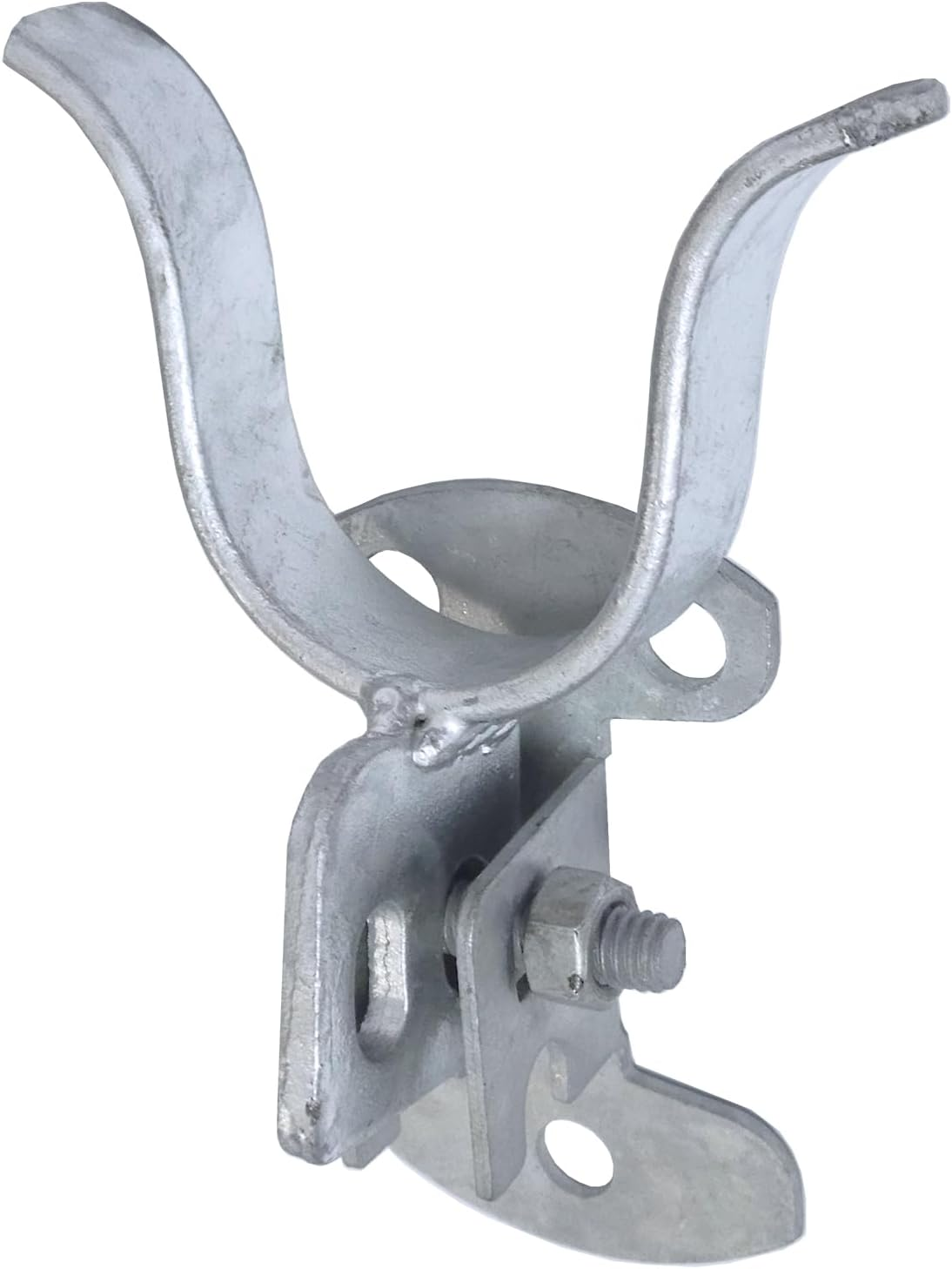 2Pcs Galvanized Steel Wall Mount Gate Latch Chain Link Gate Frame Wall Mount with Srcrews (1-5/8") image number 2