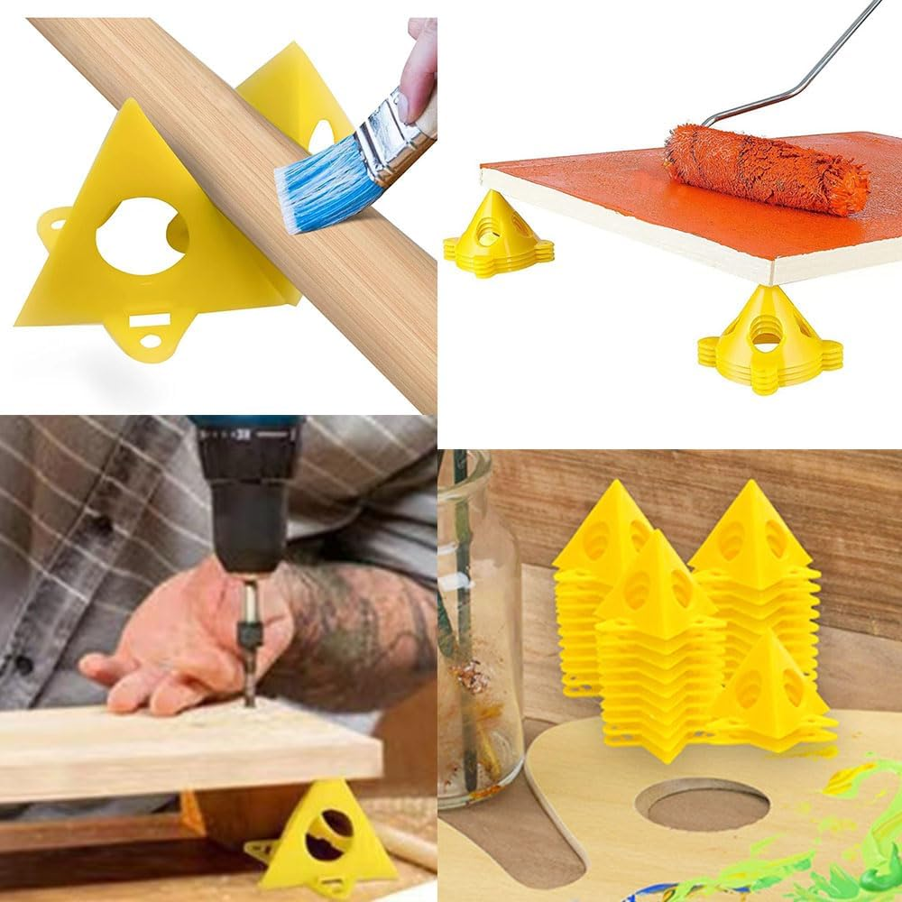20 Pcs Pyramid Stands Painter'S Painting Stands,Painter'S Pyramids Stands,Mini Cone Paint Stands for Canvas and Door Risers Support(Yellow)