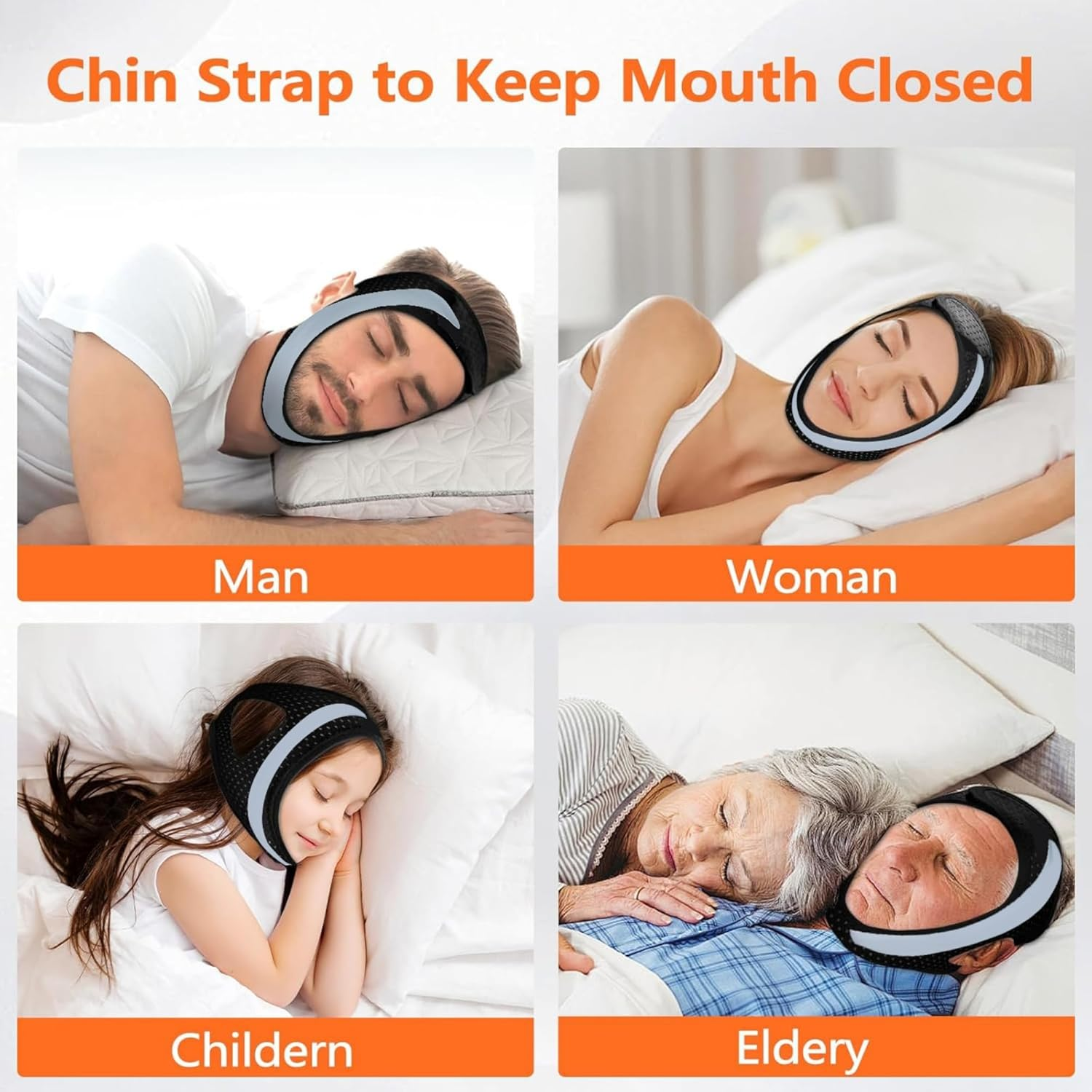 Upgraded anti Snore Device, anti Snore Chin Strap, Skin-Friendly, Breathable Chin Strap for Sleeping, Adjustable anti Dry Mouth Chin Strap image number 1