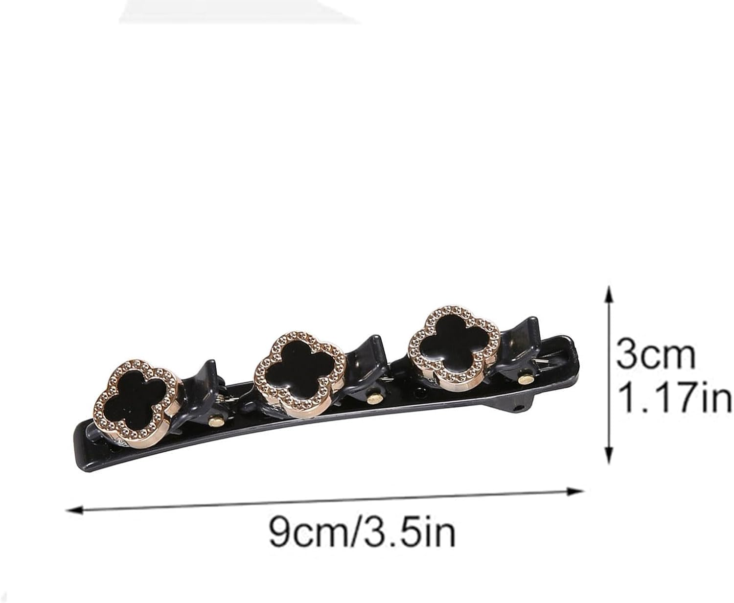 Braided Hair Clips with Sparkling Crystal Stone and 3 Small Clips Beaded Hair Pin Duck Bill Clip Braided Hair Clip with Rhinestones for Women as a Gift (Style: F) image number 6