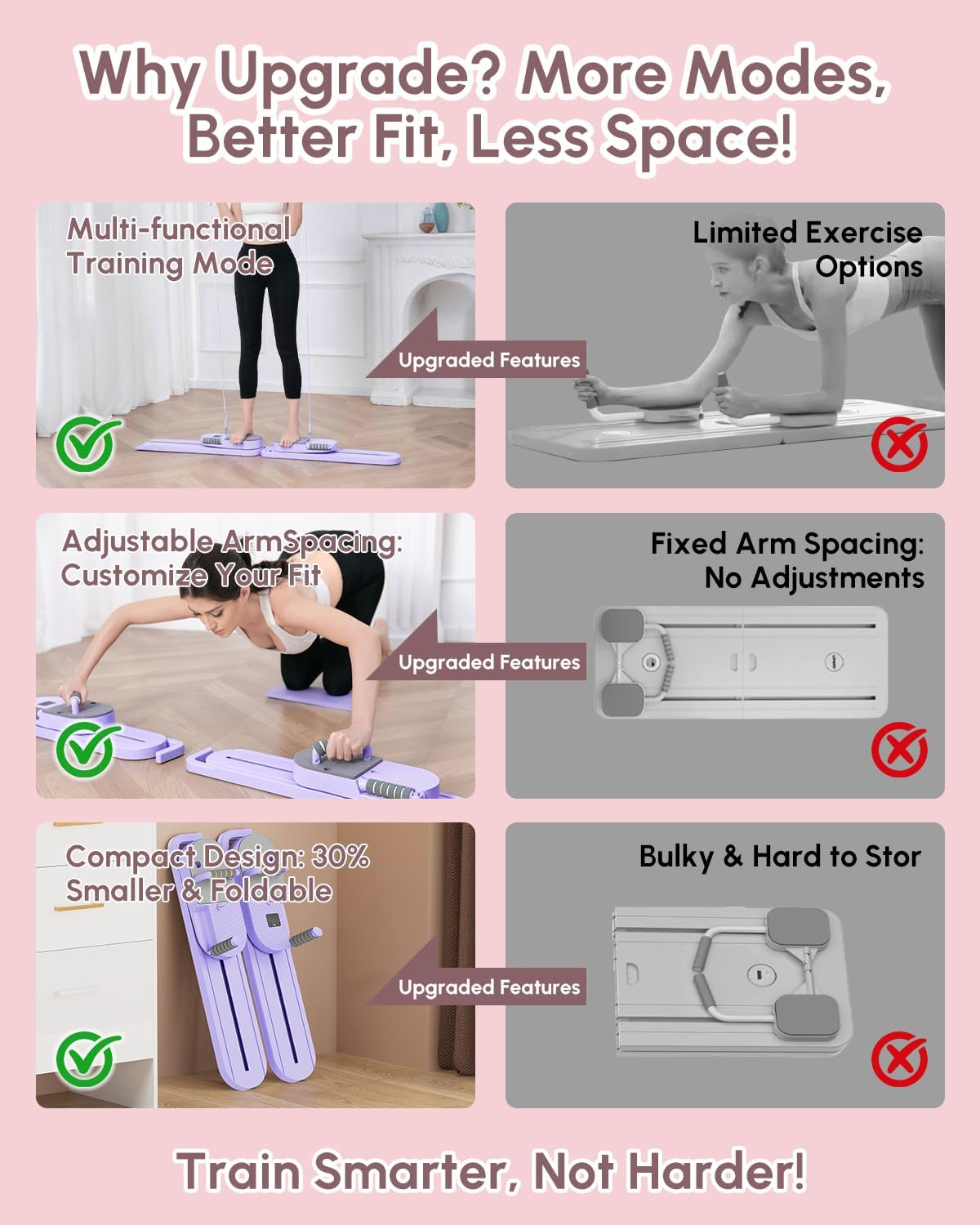 AMAZINGHOME Pilates Board - Sculpting Machine Set Pilates Reformer, Split Type Professional Equipment for Home Resistance Band Full Body Fitness Equipment image number 5