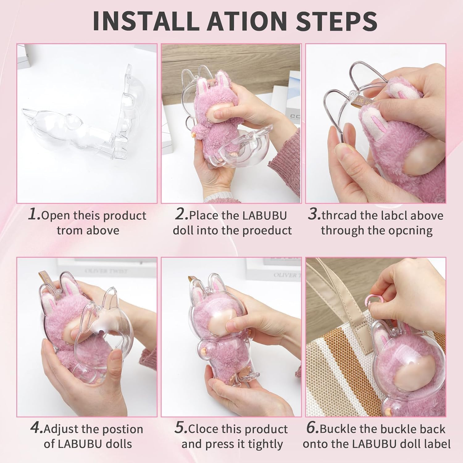 Protective Case for La Bubu, High Clear Case Cover for La Bubu, Acrylic Display Box with Keychains (Doll Not Include,Standing) - Standing image number 6