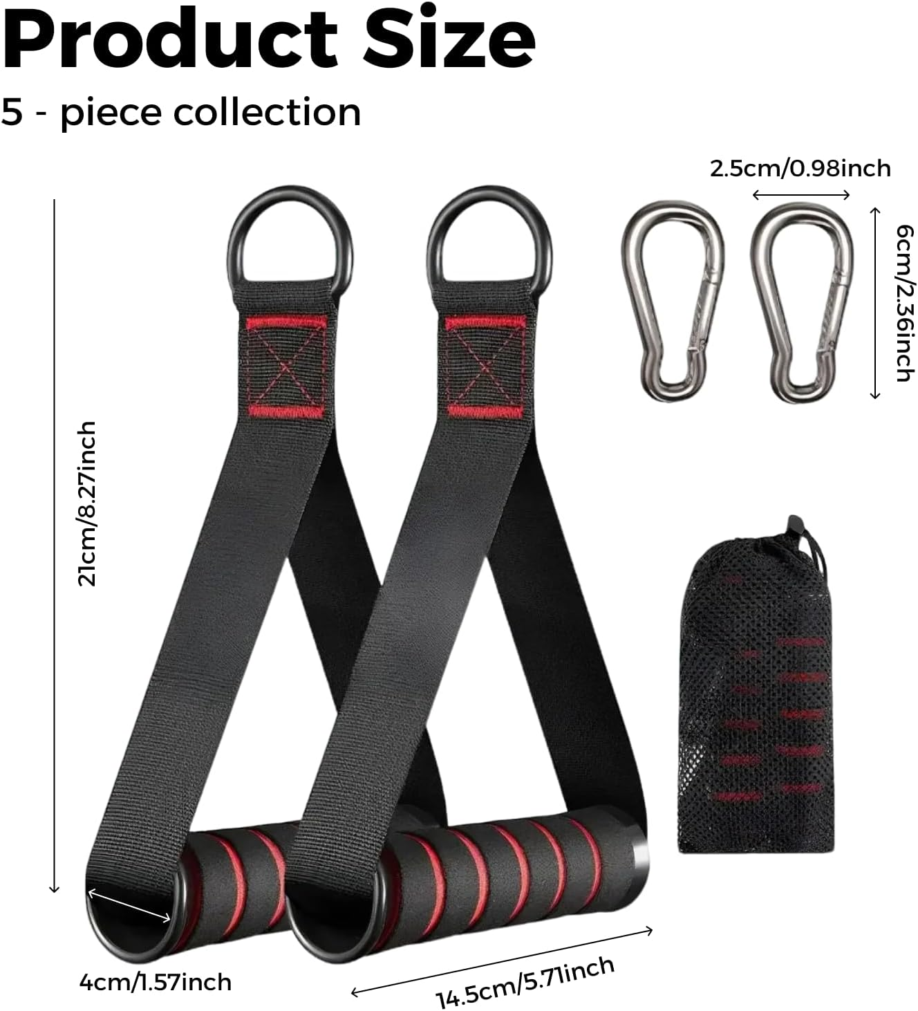 Heavy Duty Exercise Handles for Resistance Bands and Cable Machines, Tricep Rope Cable Attachment, Gym Equipment Handles Replacement, Home Gym Workout Grips, Supports up to 260Kg, Universal Fit image number 4