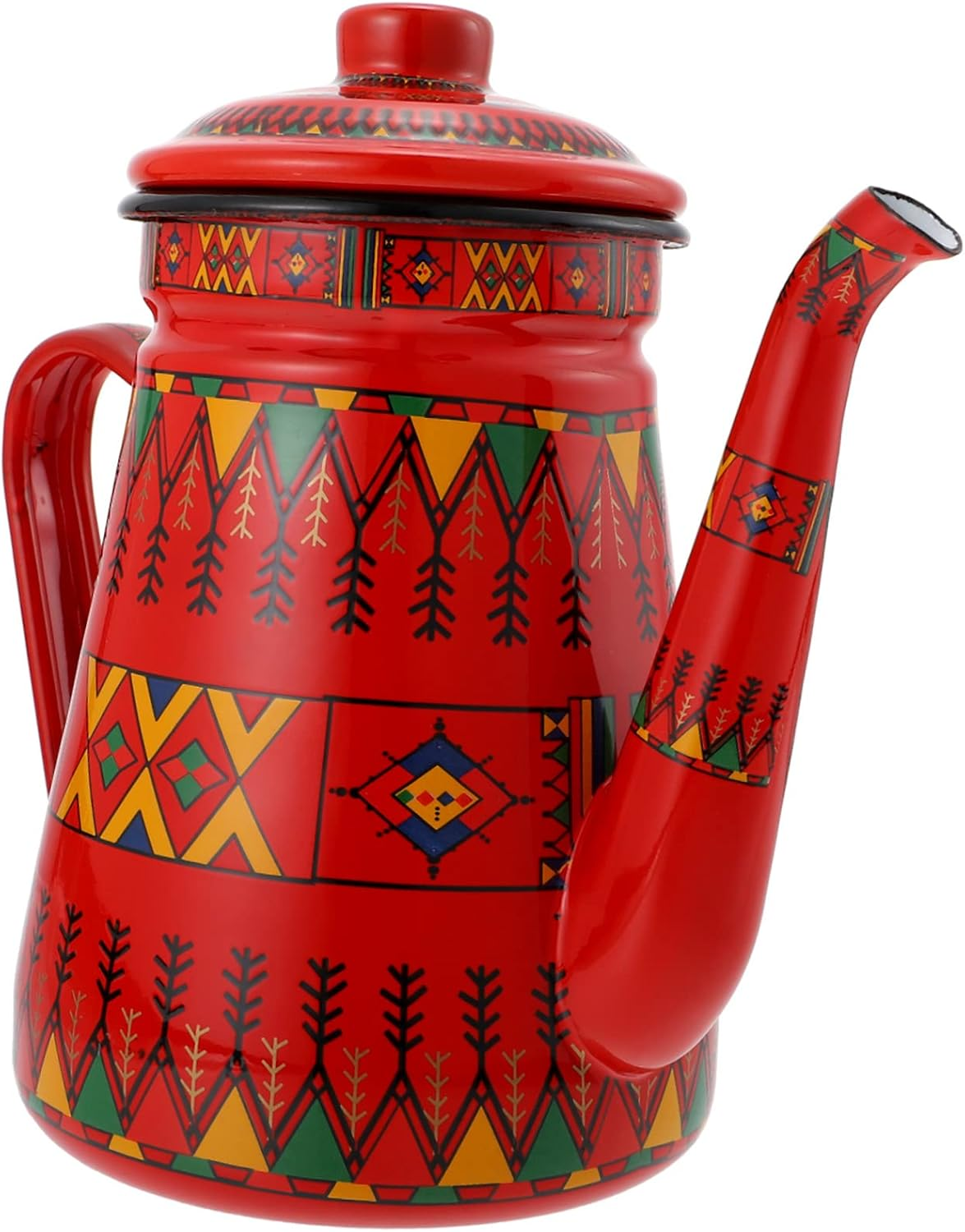 Enamel Coffee Pot Espresso Pot Backpacking Stove Stainless Steel Drinking Glasses Ceramic Kettle Glass Pitcher Home Supplies Kitchen Teakettle Red Heating Herbal Teapot Enamel image number 2