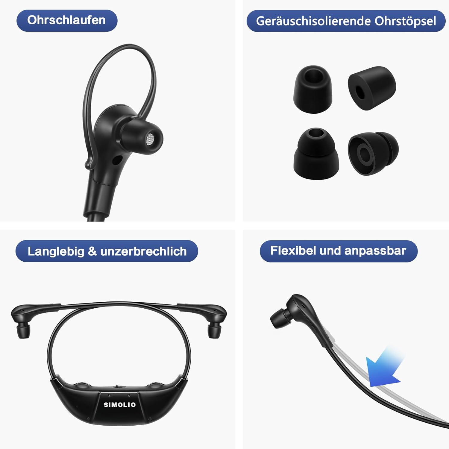 SIMOLIO Duo Wireless TV Headphones with By-Pass, Wireless Headphones for Tvs and Music Systems with L/R Balance Volume Control, Hearing Amplifier for Ambient Sound, Earphones for Seniors image number 4