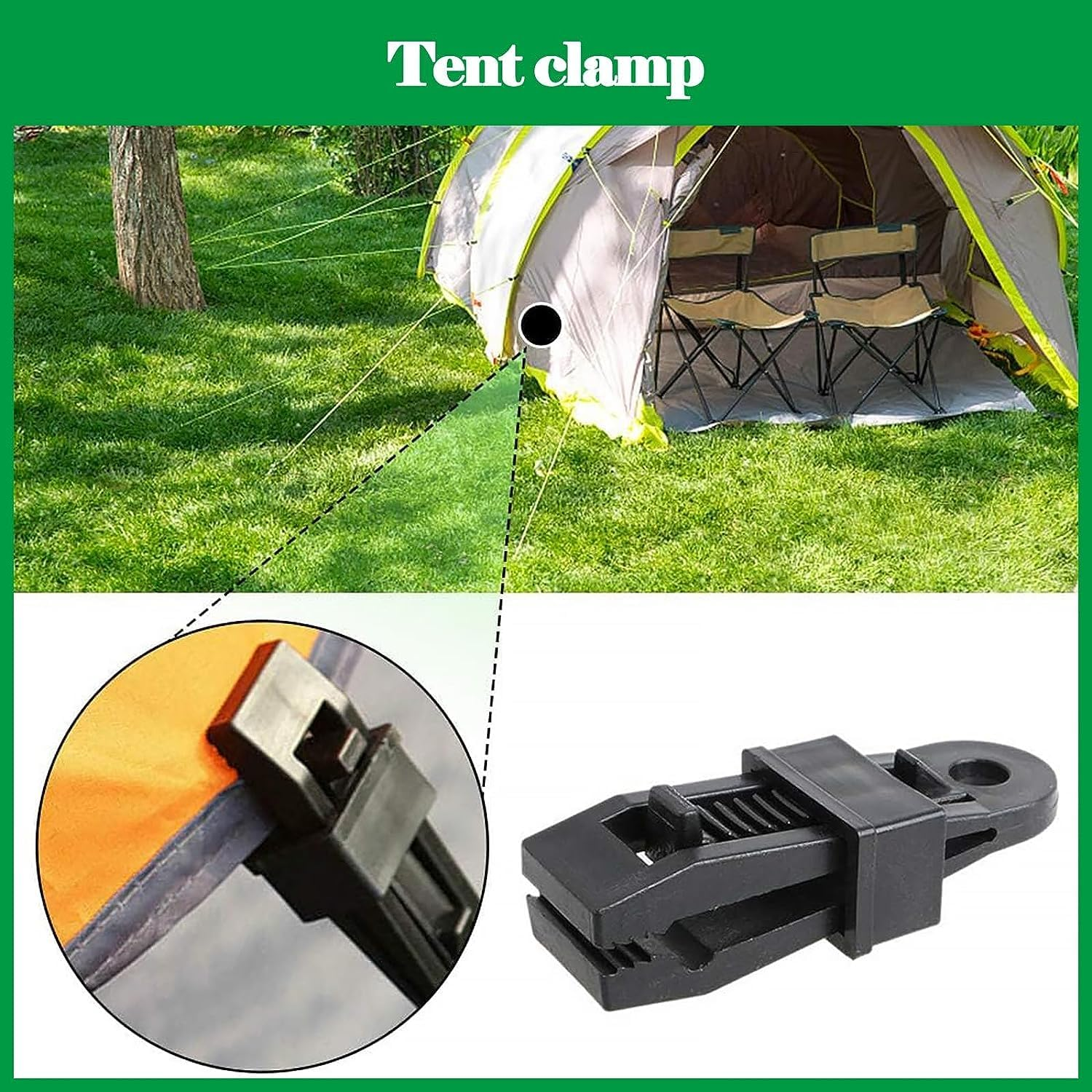 Adjustable Heavy Duty Lock Grip, 20Pcs Tarp Clips Awning Clamps, Plastic Tent Clamp Clips Jaw Snaps Lock Grip Clamps image number 4
