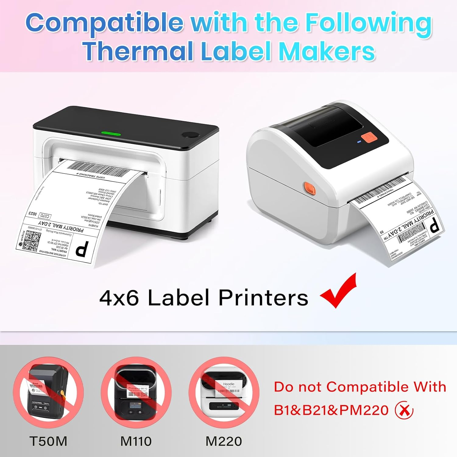 Direct Thermal Labels Rectangle Red Gradient Color Stickers 2 X 1 Inch Self-Adhesive Gradual Change Dot Decal Name Tag for DIY Design QR Code Logo Business 500 PCS - Red image number 6