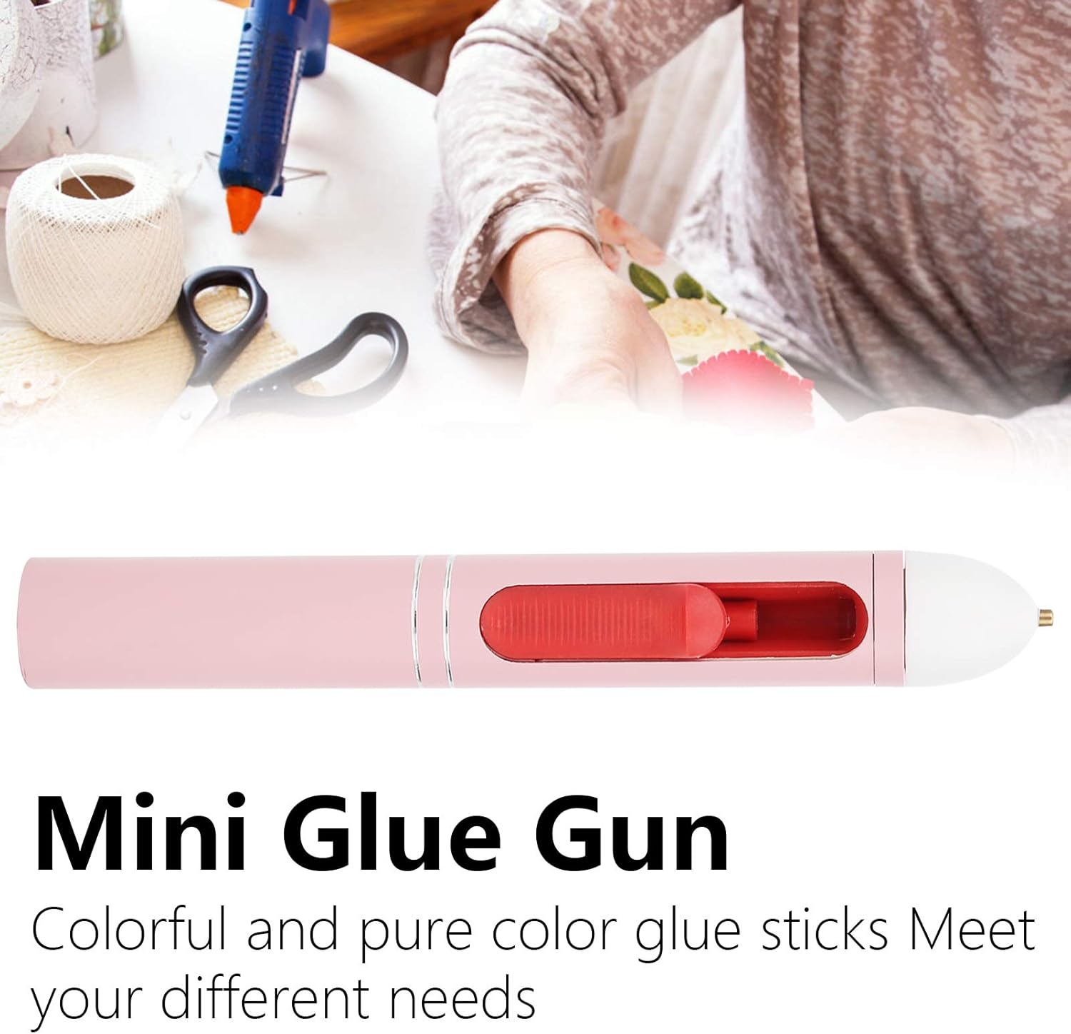 Hot Glue Gun, Cordless Glue Gun Mini Rechargeable Hot Glue Gun Kit with 75 Pcs Colorful Glue Sticks 2200 MA Battery for Crafts School DIY Arts Home image number 2