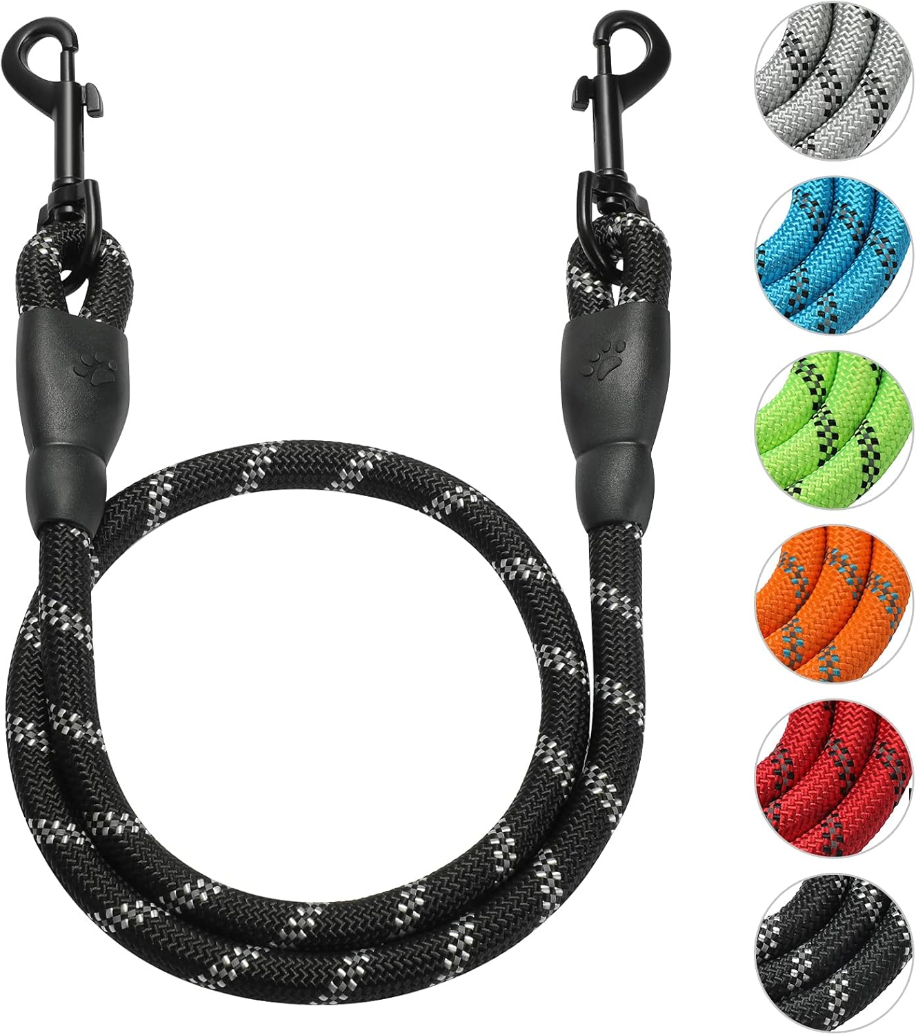 Reflective Double Dog Leash with Detachable Coupler and Tangle Free Control, Padded Handle for Large and Medium Dogs Walking (Red, Double Leash)