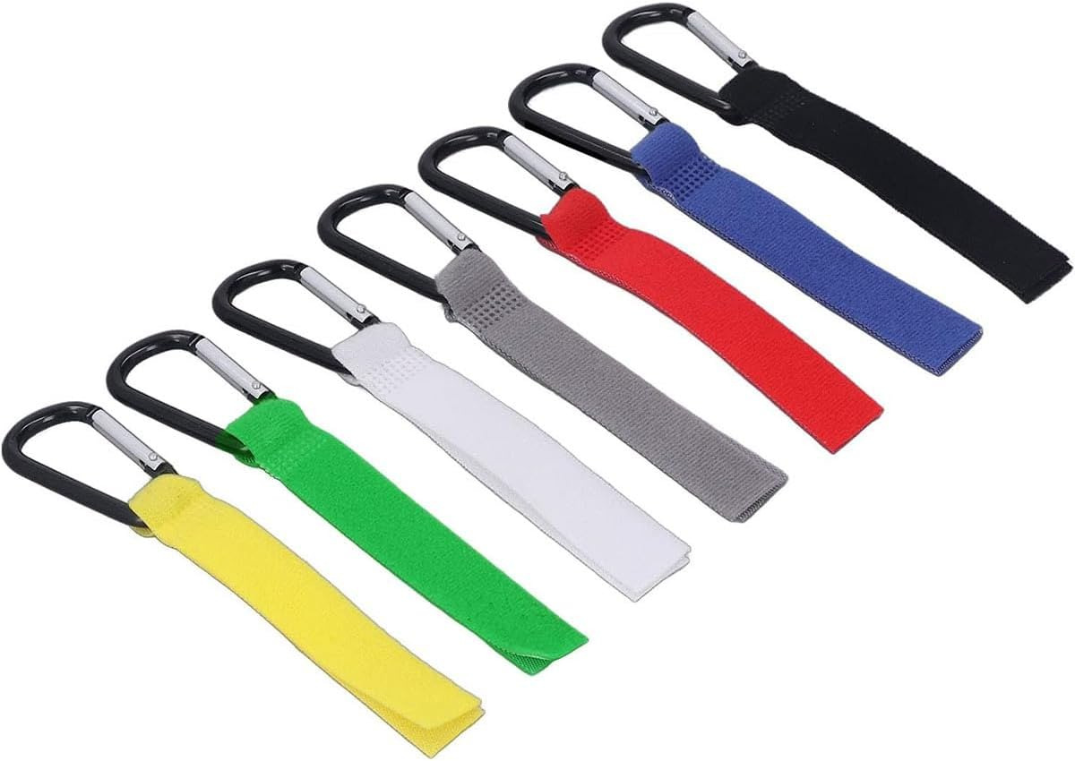 2 PCS Durable Baby Stroller Hooks with Velcro Straps | Multi-Color Carriage Accessories for Storage and Anti-Lost Function