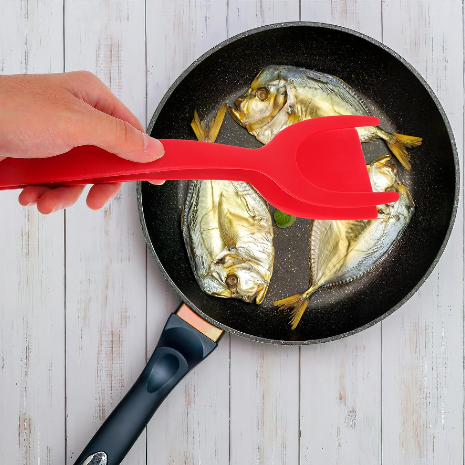 Alipis 2 in 1 Grip and Flip Spatula Egg Spatula Tongs Egg Flipper Tong Pancake Fish Turner Double Sided Toast Bread Omelet Making for Home Kitchen Cooking Tool 3Pcs image number 5