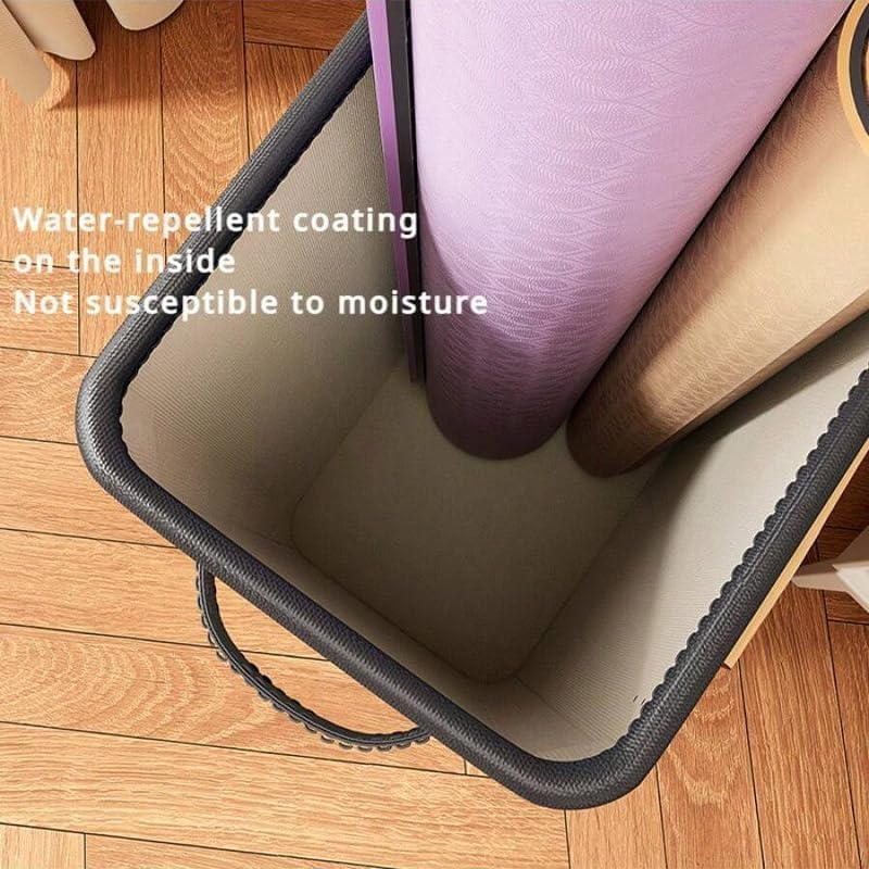 AIMALL Large Yoga Storage Basket with Wheels, 20.47"X15.35"X7.87" Foldable Storage Box for Home Gym Equipment and Sundries, Waterproof Fabric Organizer with Handles image number 5