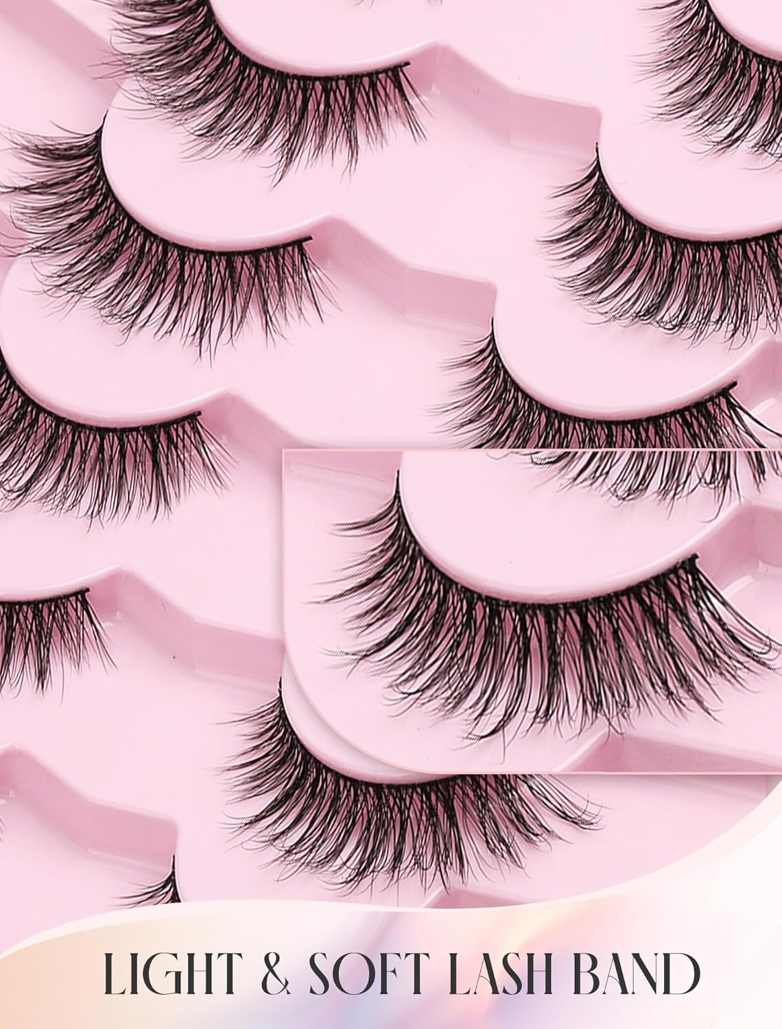 KD02 Mink Natural Eyelashes - Wispy False Lashes for a Natural Look - Cat Eyelashes image number 1