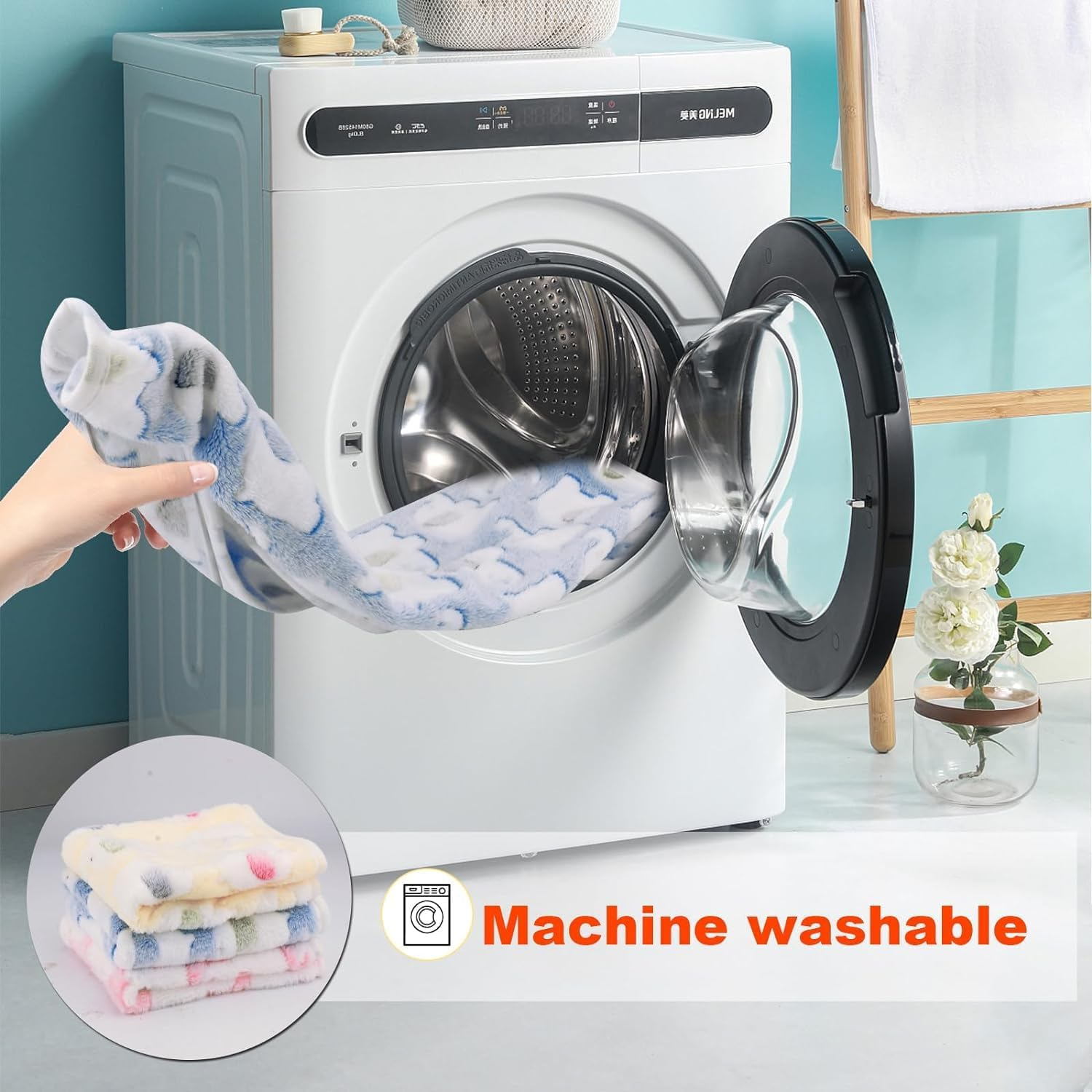 3 Pcs Pet Soft Dog Blankets Washable,60 * 40Cm Fluffy Cats Puppy Blankets,Puppy Blankets Dog Blanket Cat Blanket,Cute Elephants Print,Warm Sleep Mat Blanket for Small Dog Cat image number 2