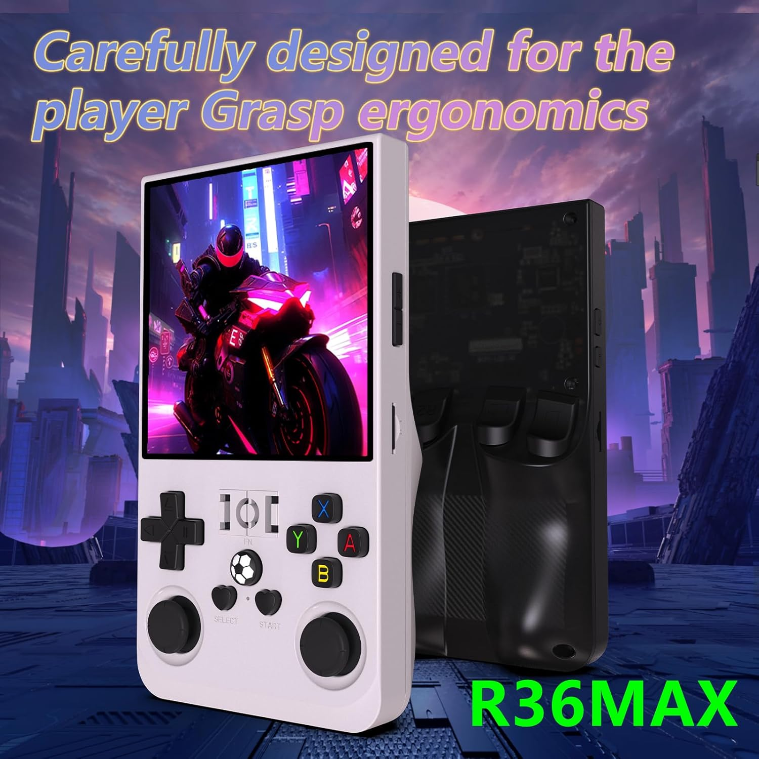 New R36 Max Retro Handheld Game Console, 4.0" IPS Screen Portable Video Game Console with Storage Bag,Linux System Built in 128G Card & 20000 Games (Black,128G) image number 5
