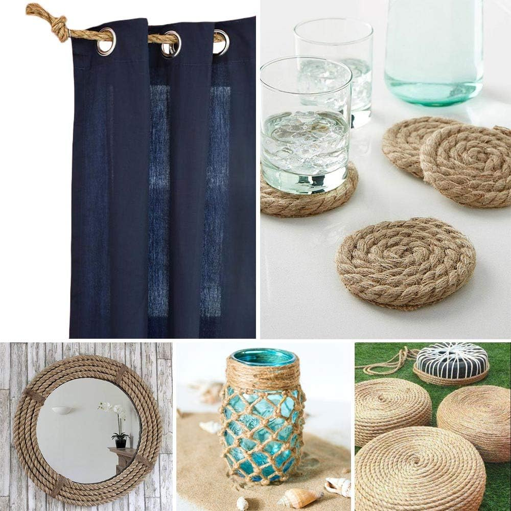 Leecogo 6Mm Jute Rope, 66 Feet 4 Ply Heavy Duty and Thick Twine Rope for Gardening, Crafting, Packing, Bundling and Home Decor image number 7