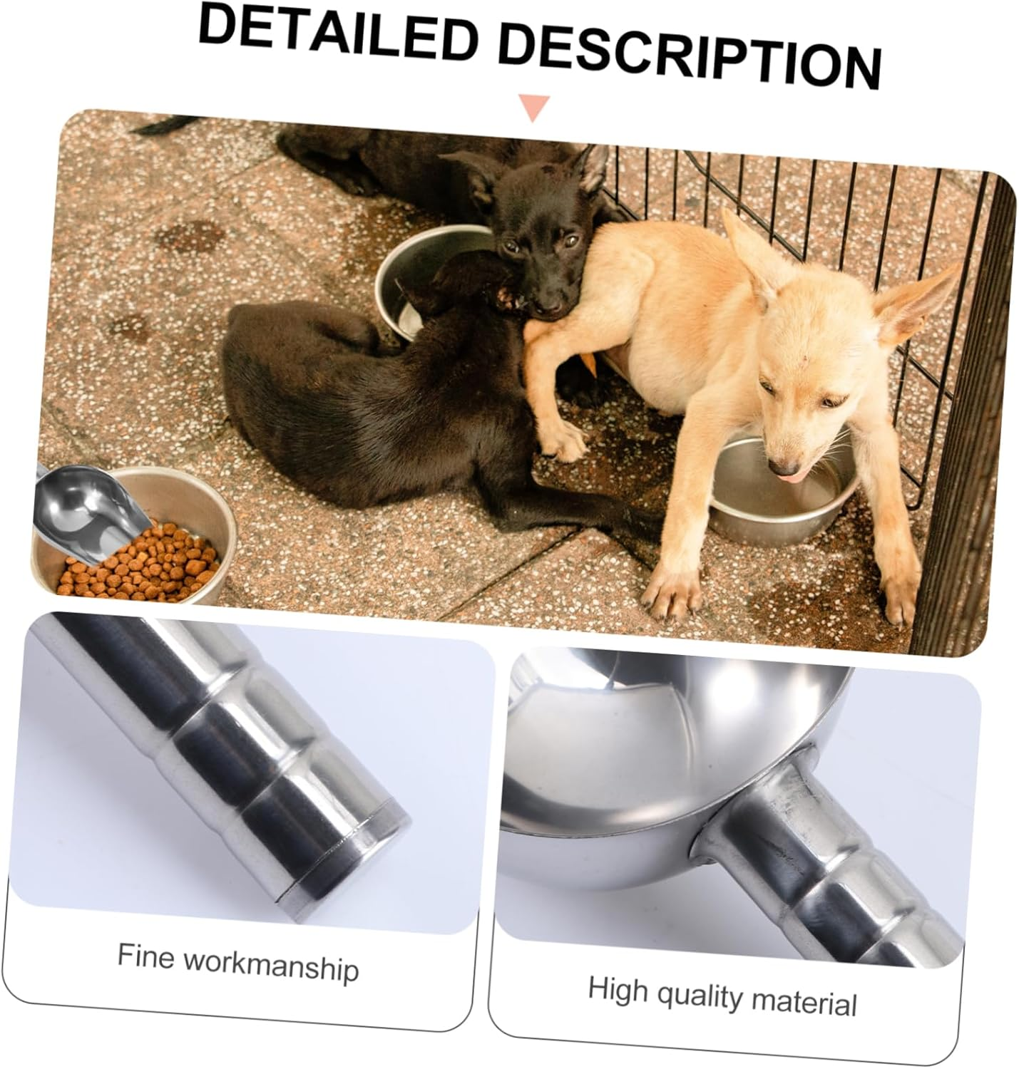 Garneck Stainless Steel Dog Food Scoop - 1 Cup Capacity Feed Scoop for Pet Food Storage - Durable Metal Shovel for Easy Feeding and Portion Control image number 4