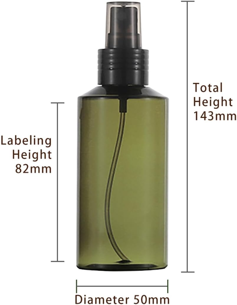Mist Spray Bottle 150Ml Green Cosmetic Plastic Water Sprayer for Hair, Face & Skin Care - 4 Pack image number 4