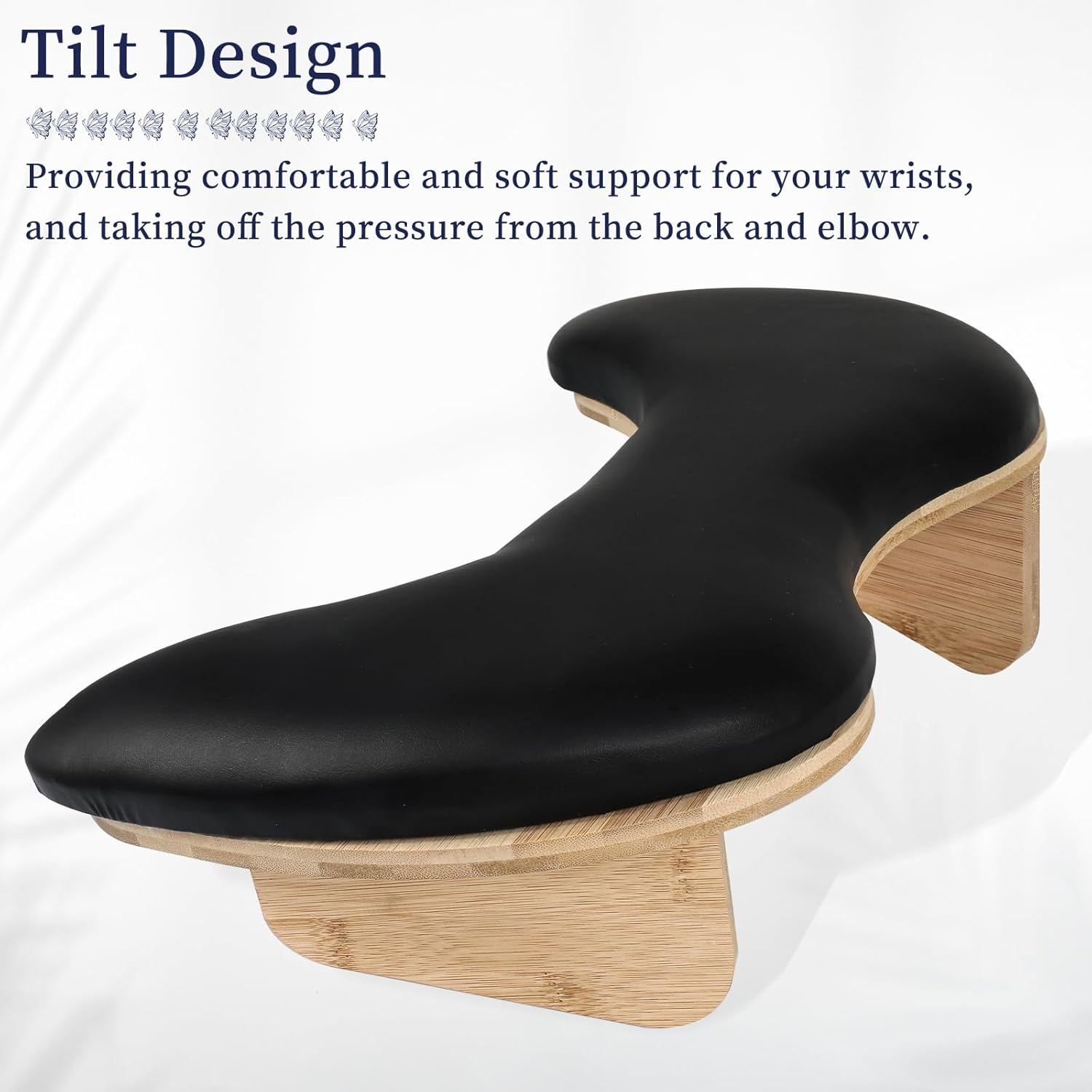 ANGNYA Nail Arm Rest with Detachable Brackets, U-Shaped Arm Rest for Nails Tech Microfiber PU Leather Manicure Hand Rest Pillow for Nail Tech Must Haves Manicure Tools (Black) image number 6