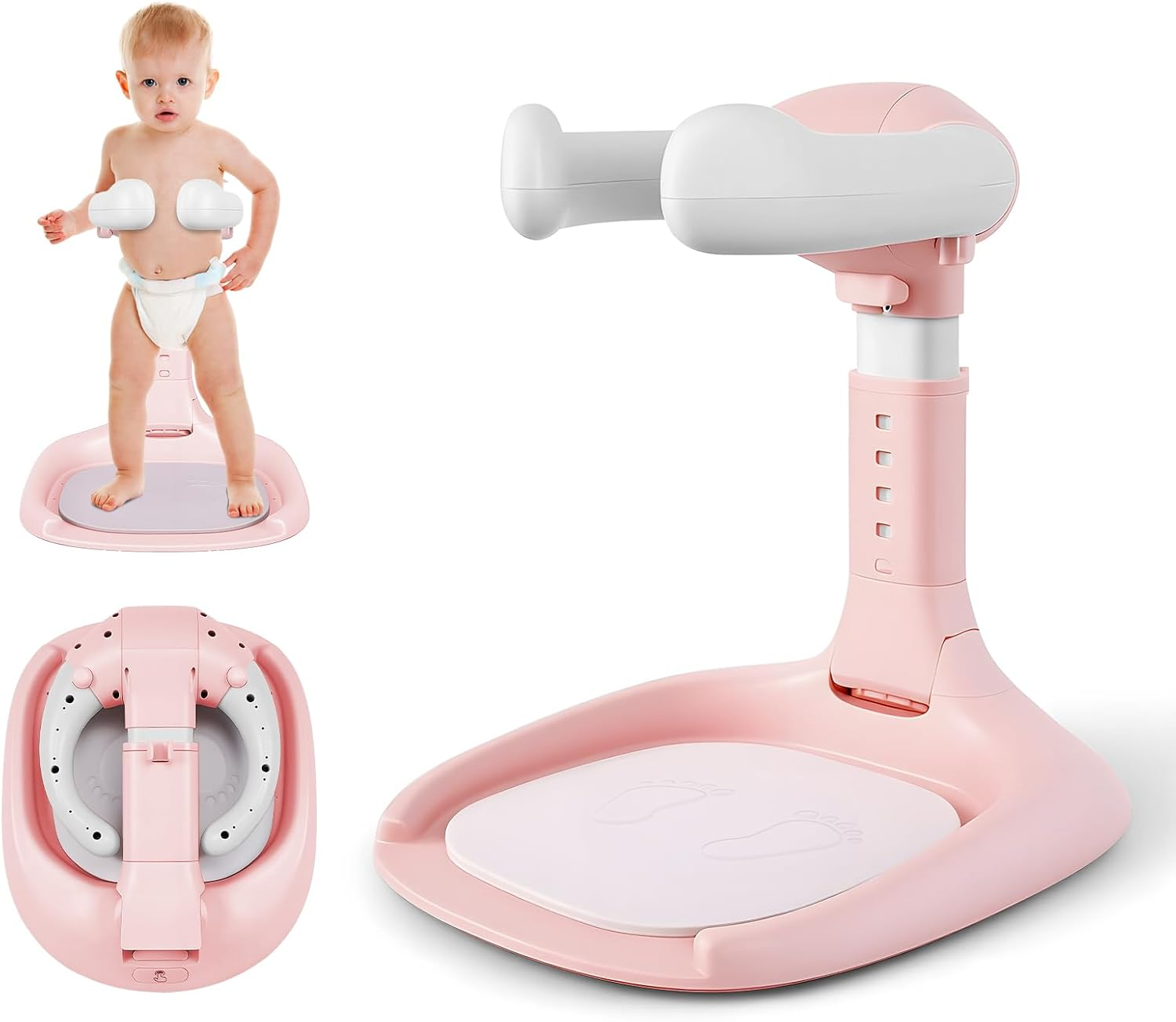 Adjustable Baby Bath Stand, Portable Foldable Shower Rack with Non-Slip Base, Stable & Convenient Design, No Assembly Needed (Yellow)