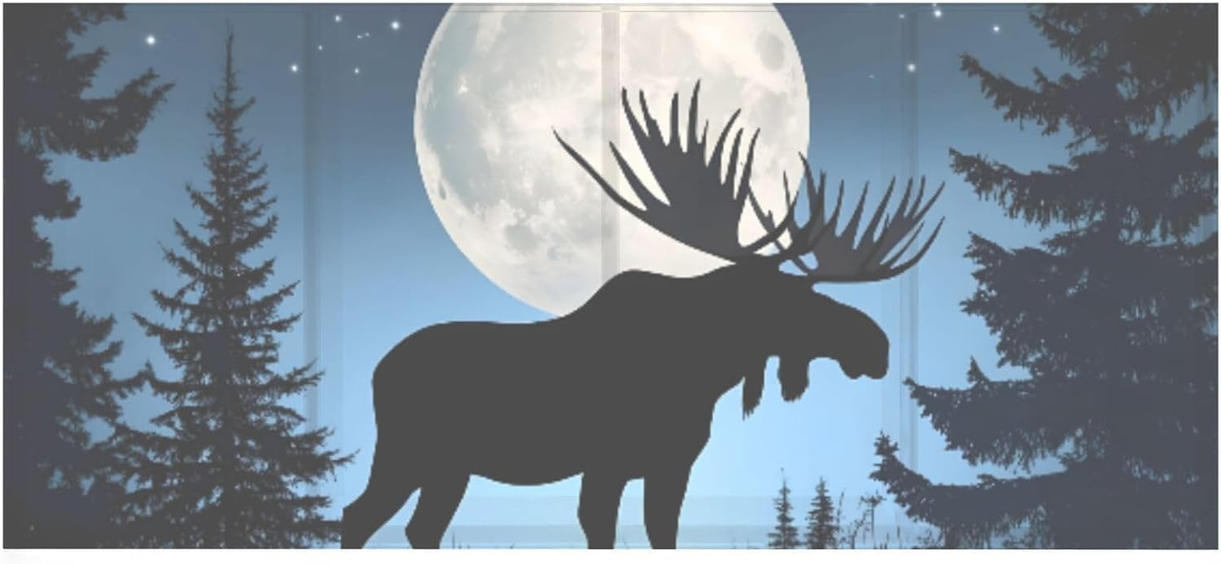 Silhouette Moose Moon Acrylic Pen Holder 4 Compartments, Pencil Holder for Desk, Makeup Brush Holder, Office Desk Storage Organizer for Dorm, Home, Desk Accessories image number 1