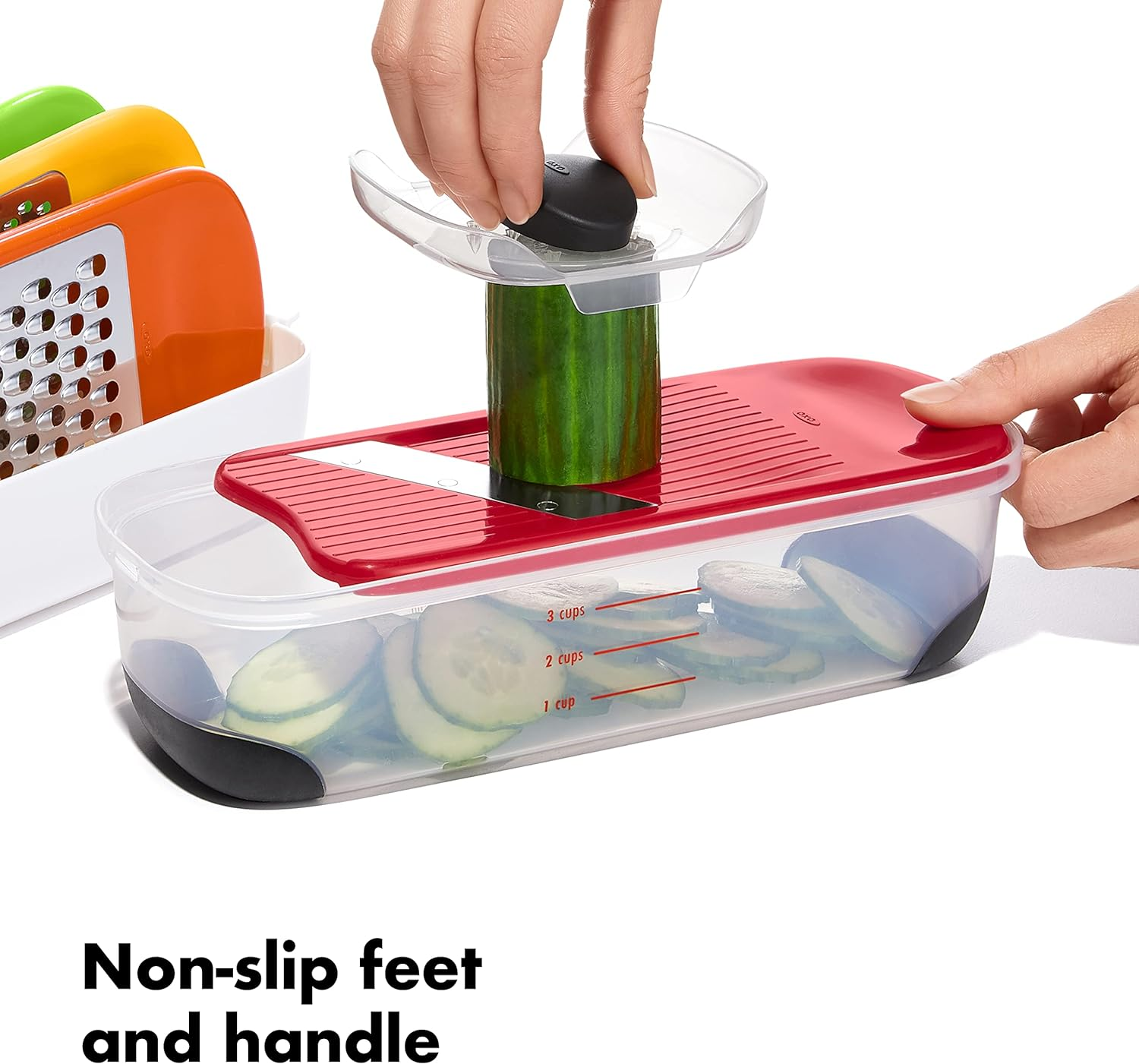 OXO Good Grips Complete Grate & Slice Set - New, White, Container Holds 2 Cups image number 2