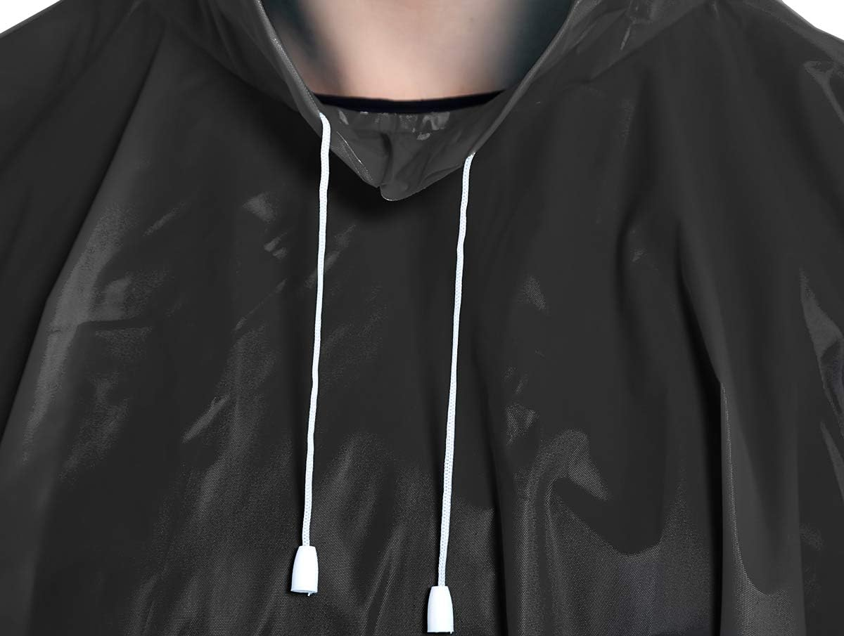 Rain Ponchos 2 Packs for Adults with Drawstring Hood - for Hiking, Backpacking, Camping or Traveling ( - Black image number 5