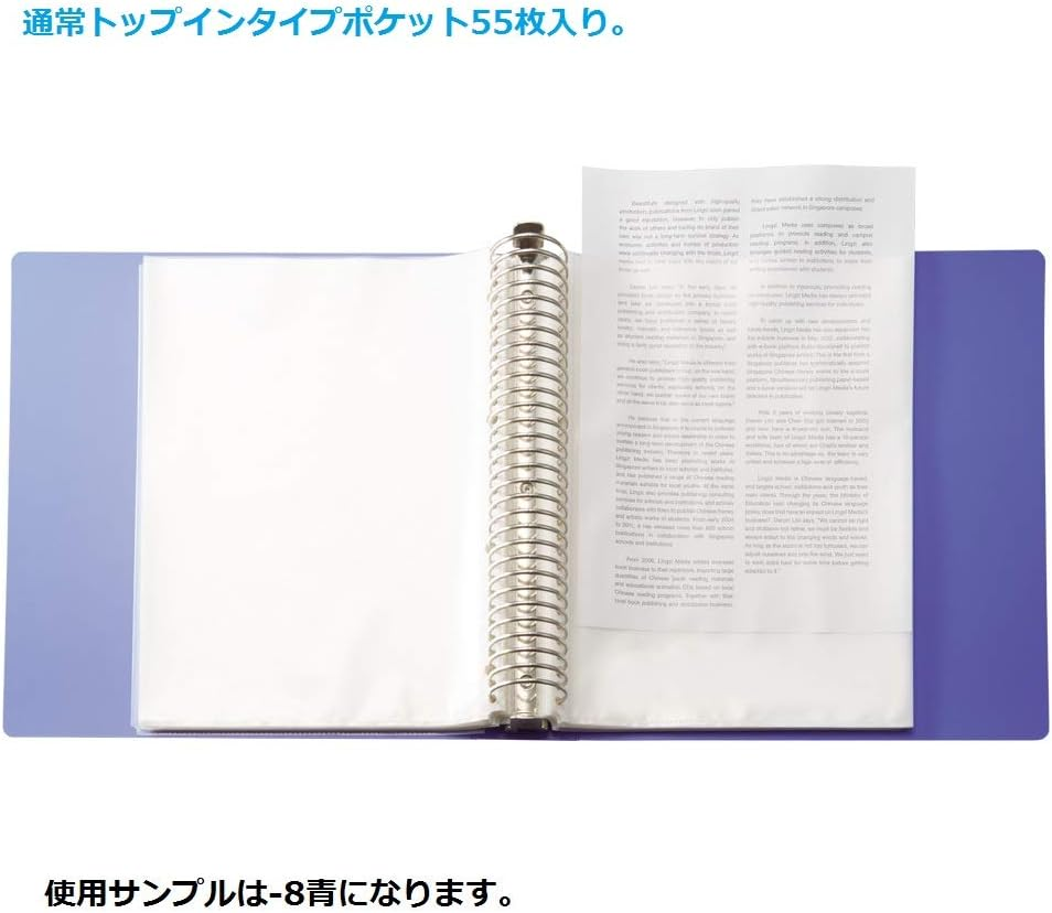 Lihit Lab G3808-24 Clear Book, Interchangeable A4, 30 Holes, 55 Sheets + 1 Piece, Black - Blue image number 4