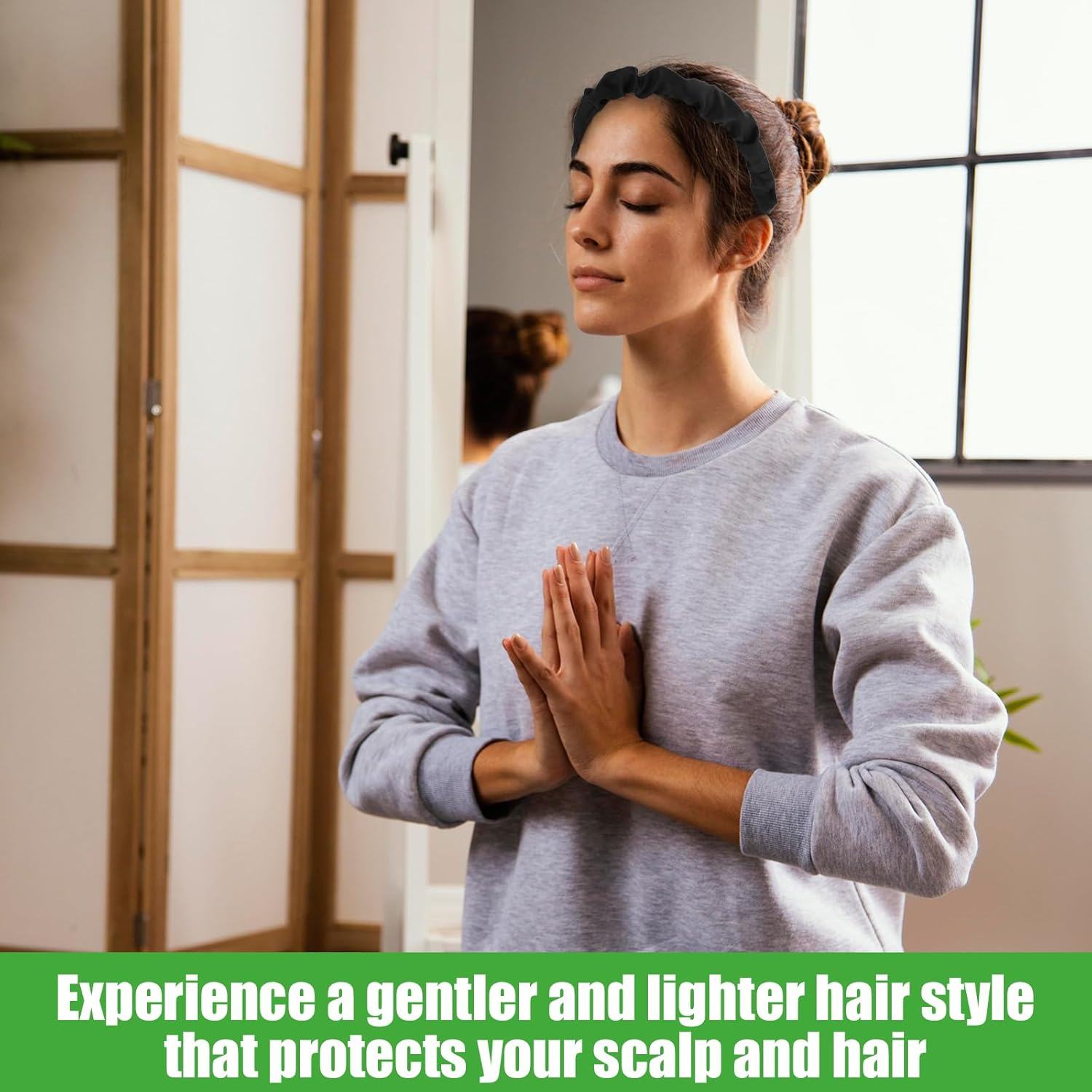 3Pcs Adjustable Hair Ties, Silk Satin Scrunchies Black Afro Puff Hair Ties High Elastic Ponytail Holders Non-Slip Hair Bands for Women Thick Curly Fluffy Natural Ponytails Hair image number 2